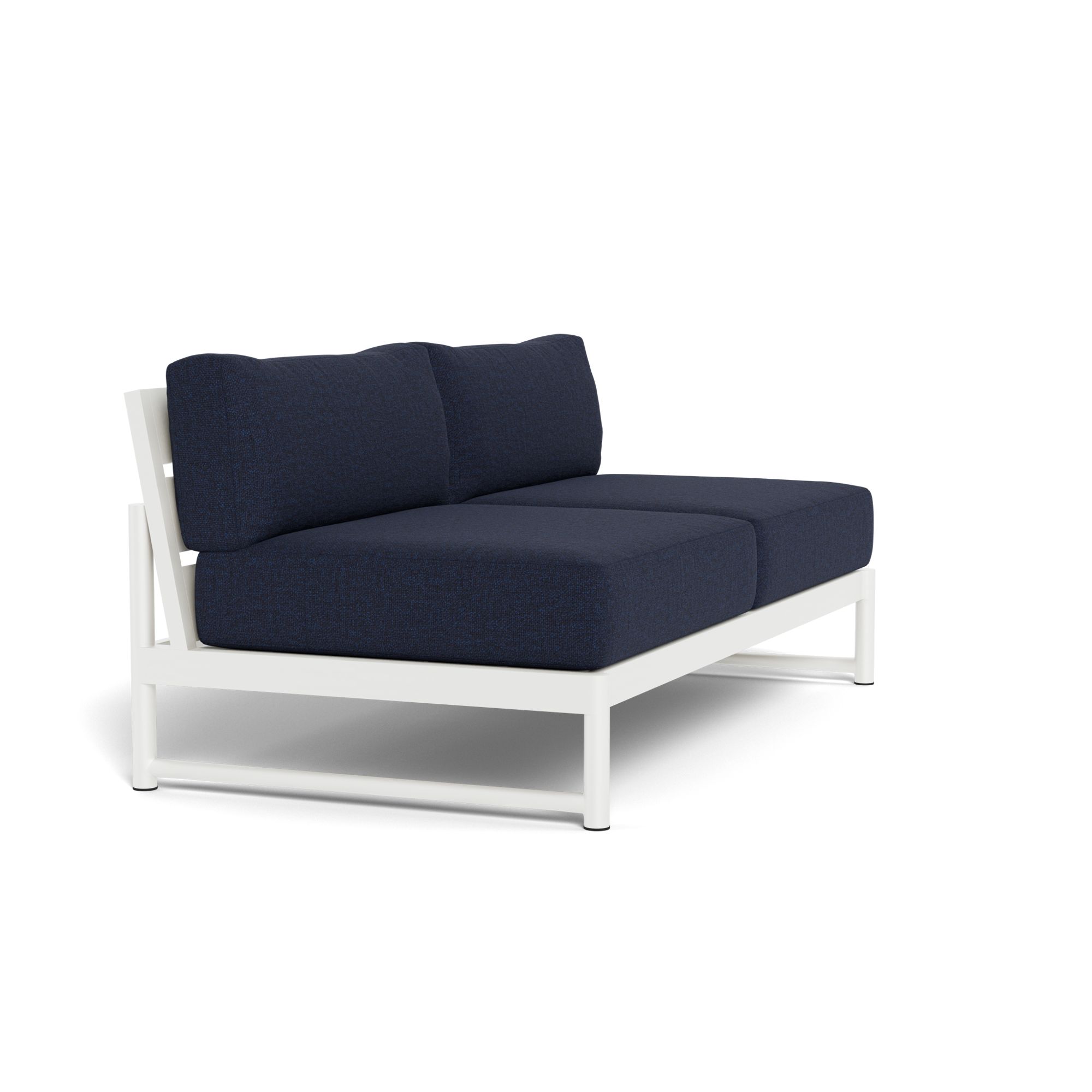 Harbour Breeze Xl 2 Seat Armless Sofa - Aluminum White, Siesta Indigo