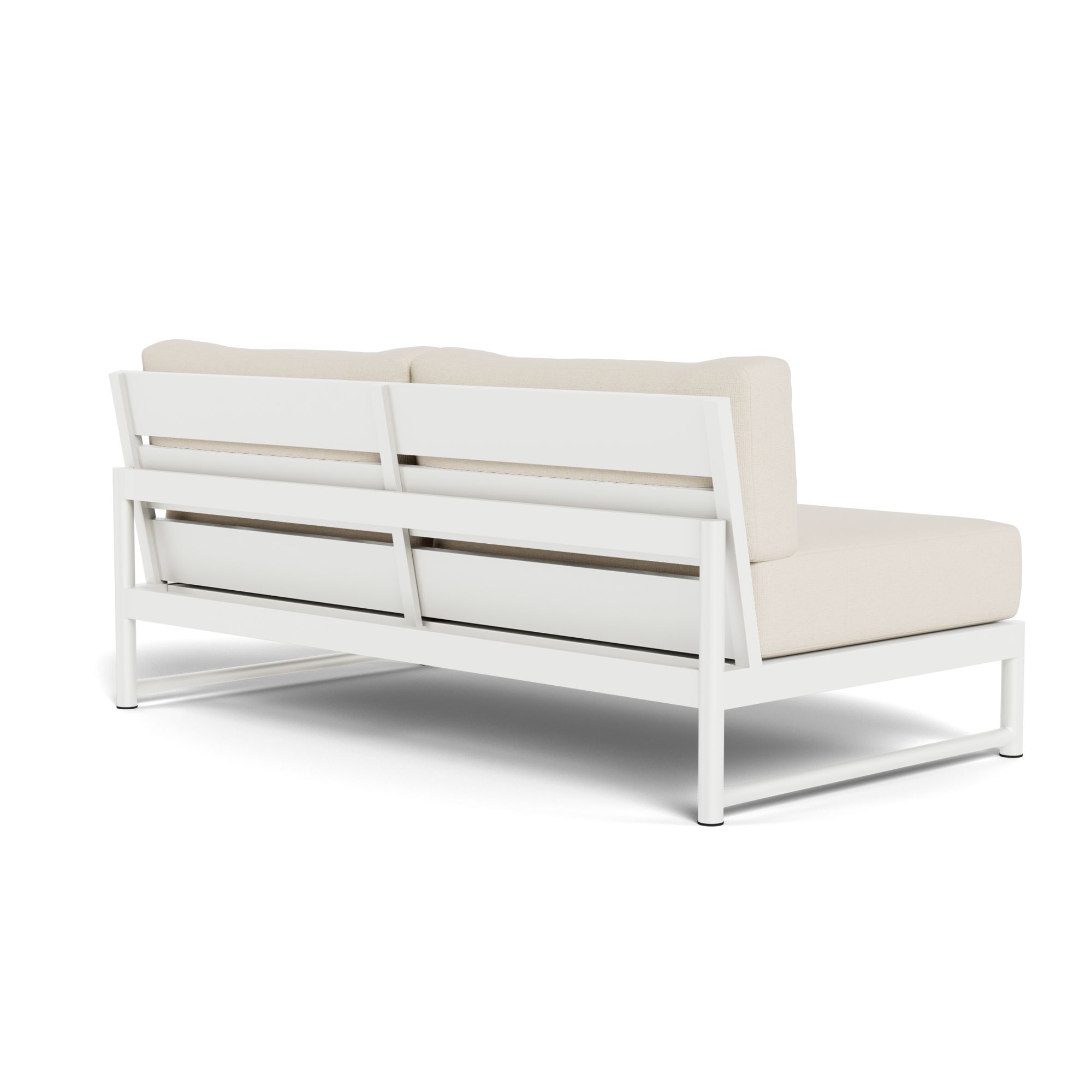 Harbour Breeze Xl 2 Seat Armless Sofa - Aluminum White, Siesta Ivory