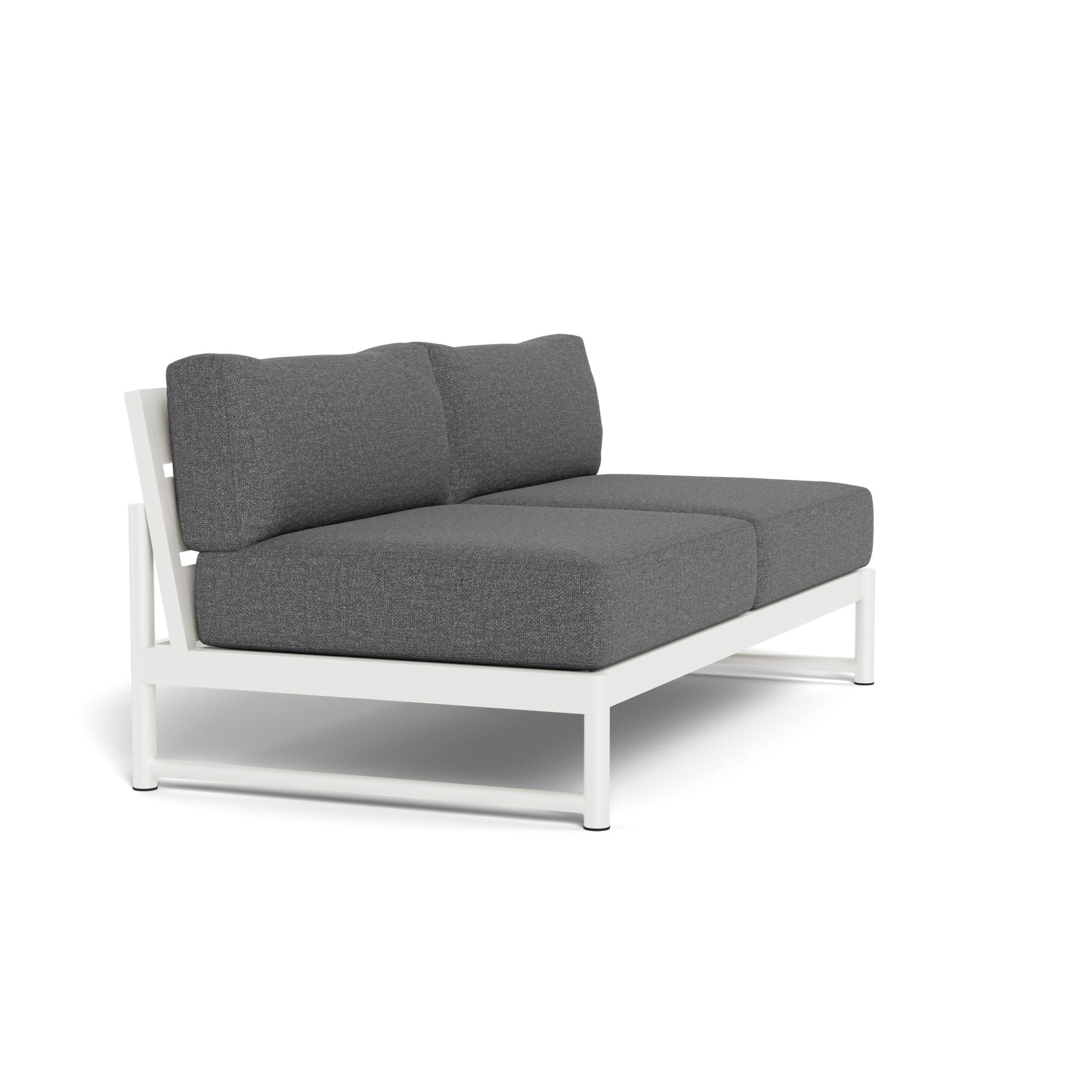 Harbour Breeze Xl 2 Seat Armless Sofa - Aluminum White, Siesta Slate