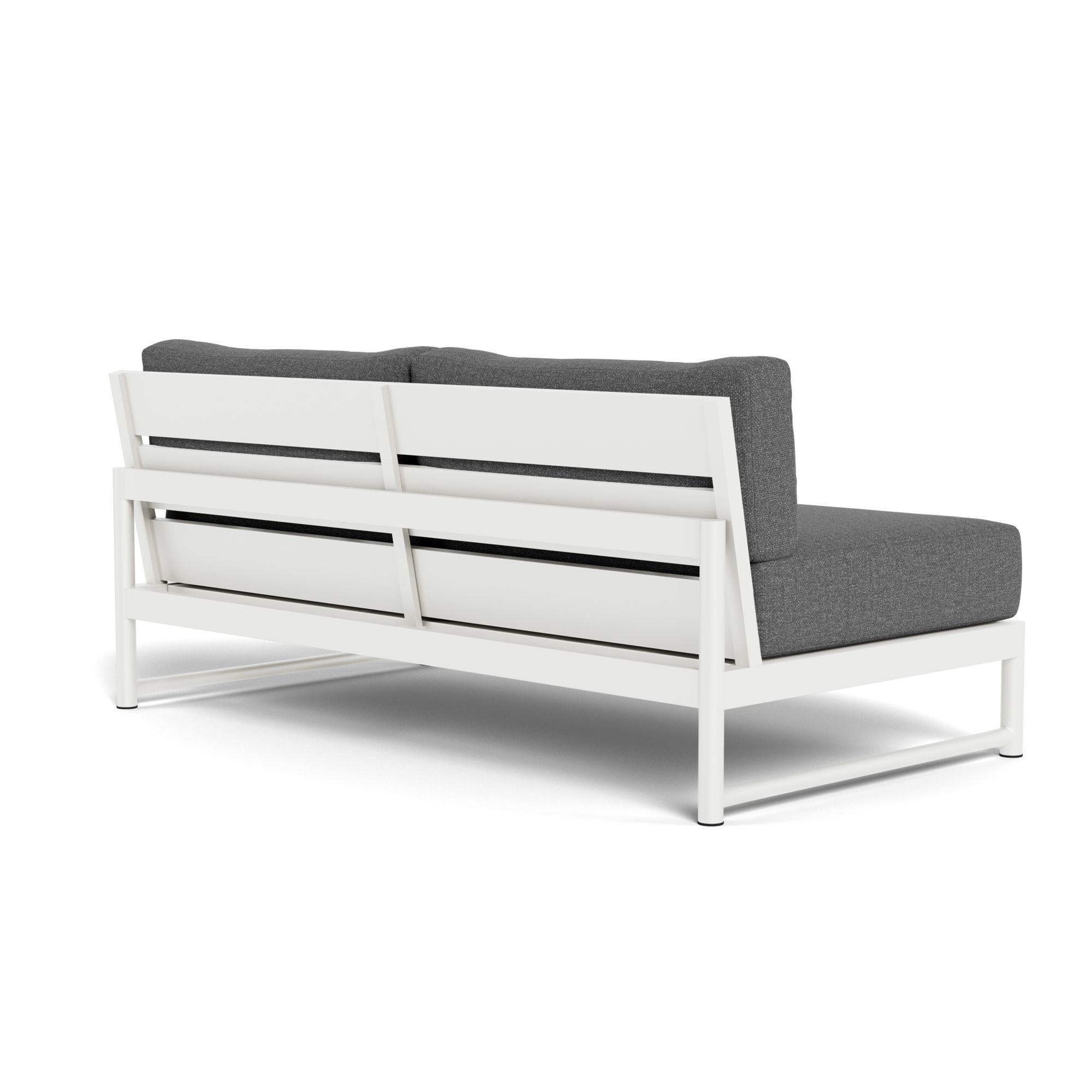 Harbour Breeze Xl 2 Seat Armless Sofa - Aluminum White, Siesta Slate