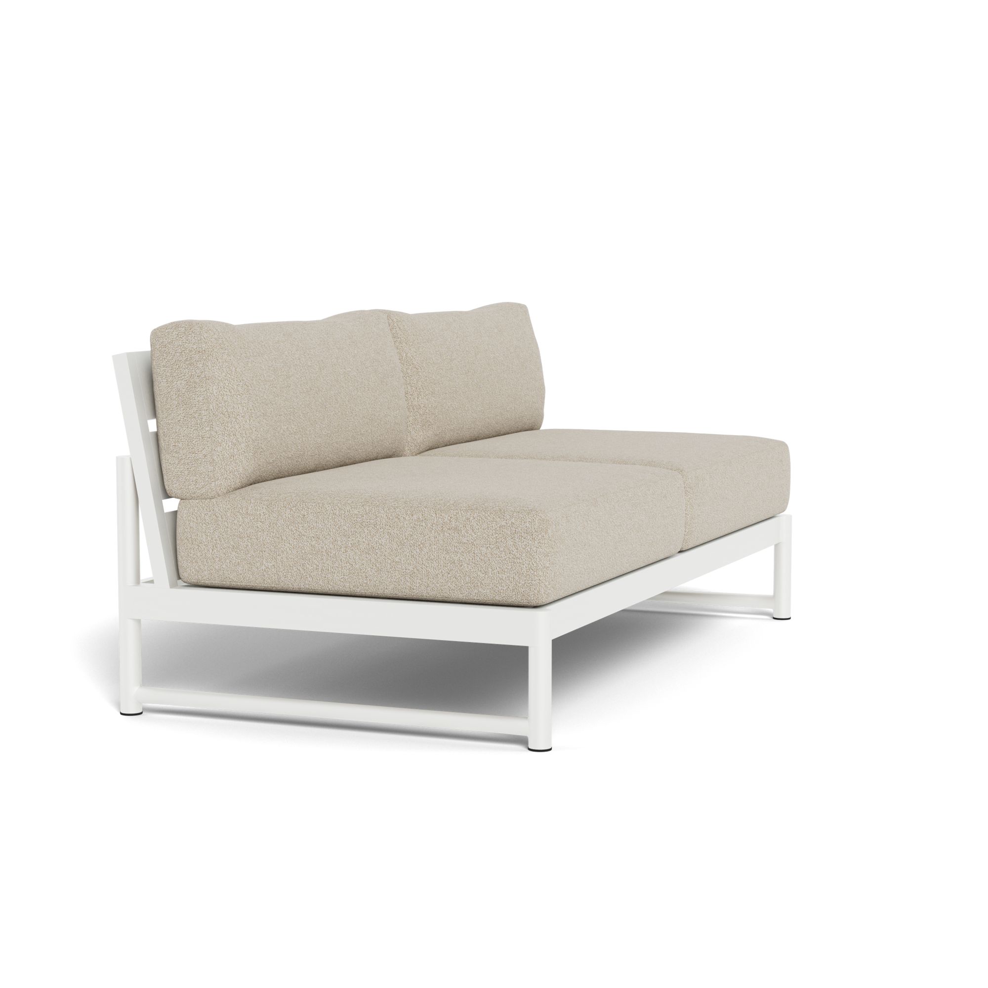 Harbour Breeze Xl 2 Seat Armless Sofa - Aluminum White, Siesta Taupe