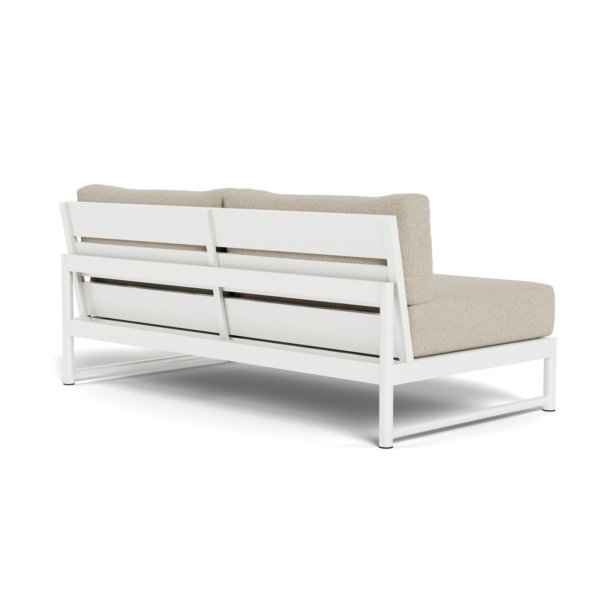 Harbour Breeze Xl 2 Seat Armless Sofa - Aluminum White, Siesta Taupe