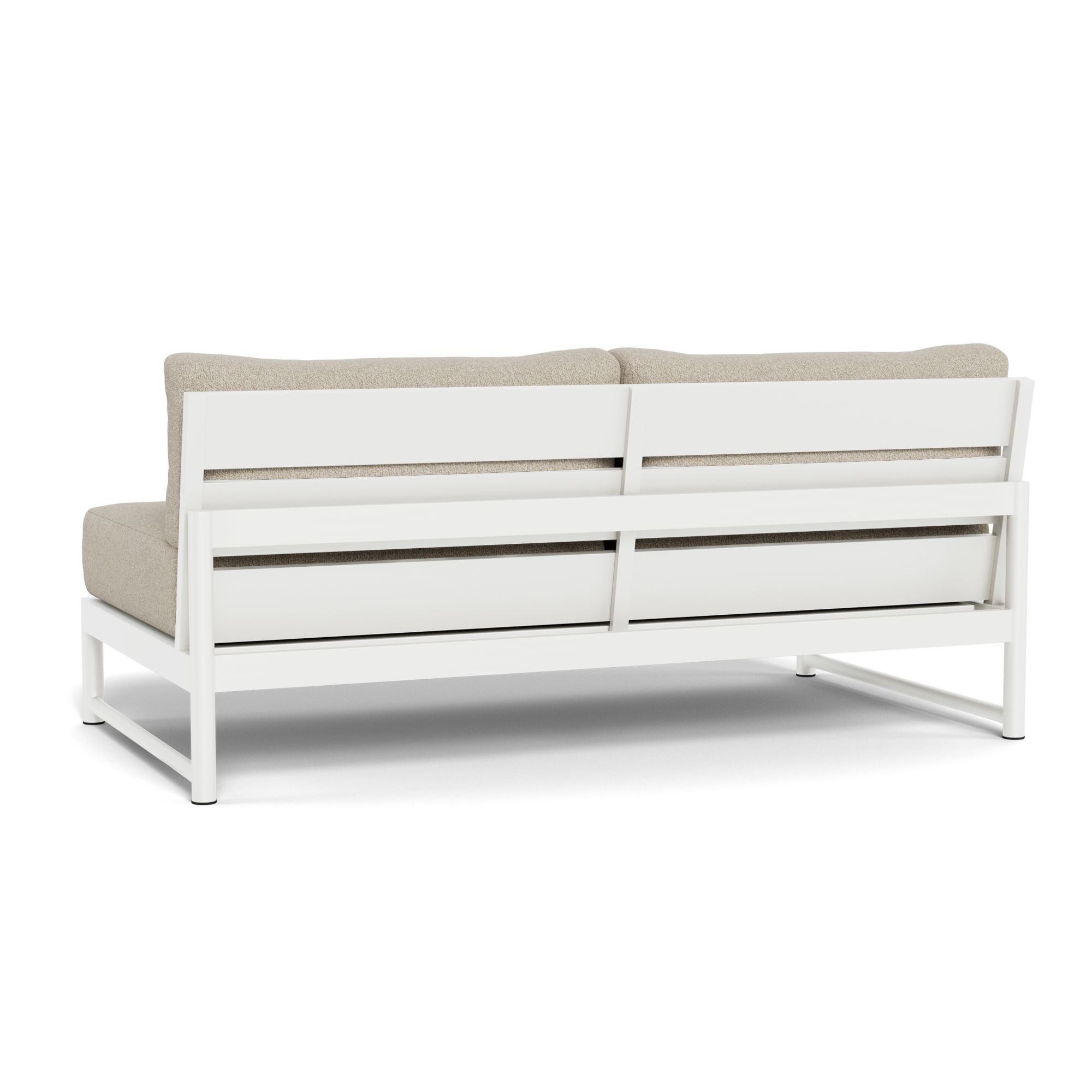 Harbour Breeze Xl 2 Seat Armless Sofa - Aluminum White, Siesta Taupe