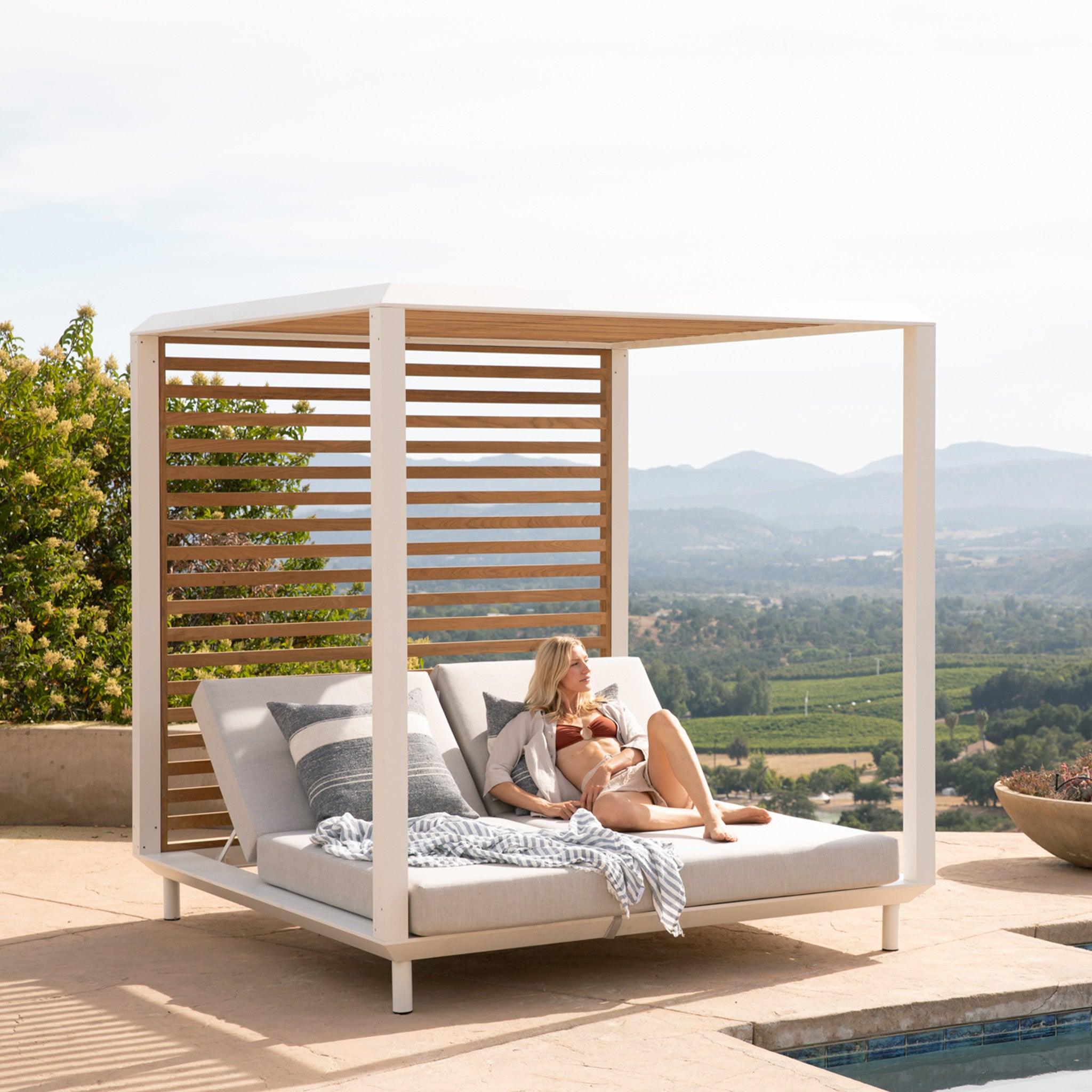 Harbour Breeze Xl Cabana - Aluminum Asteroid, Lisos Grafito, Teak Natural