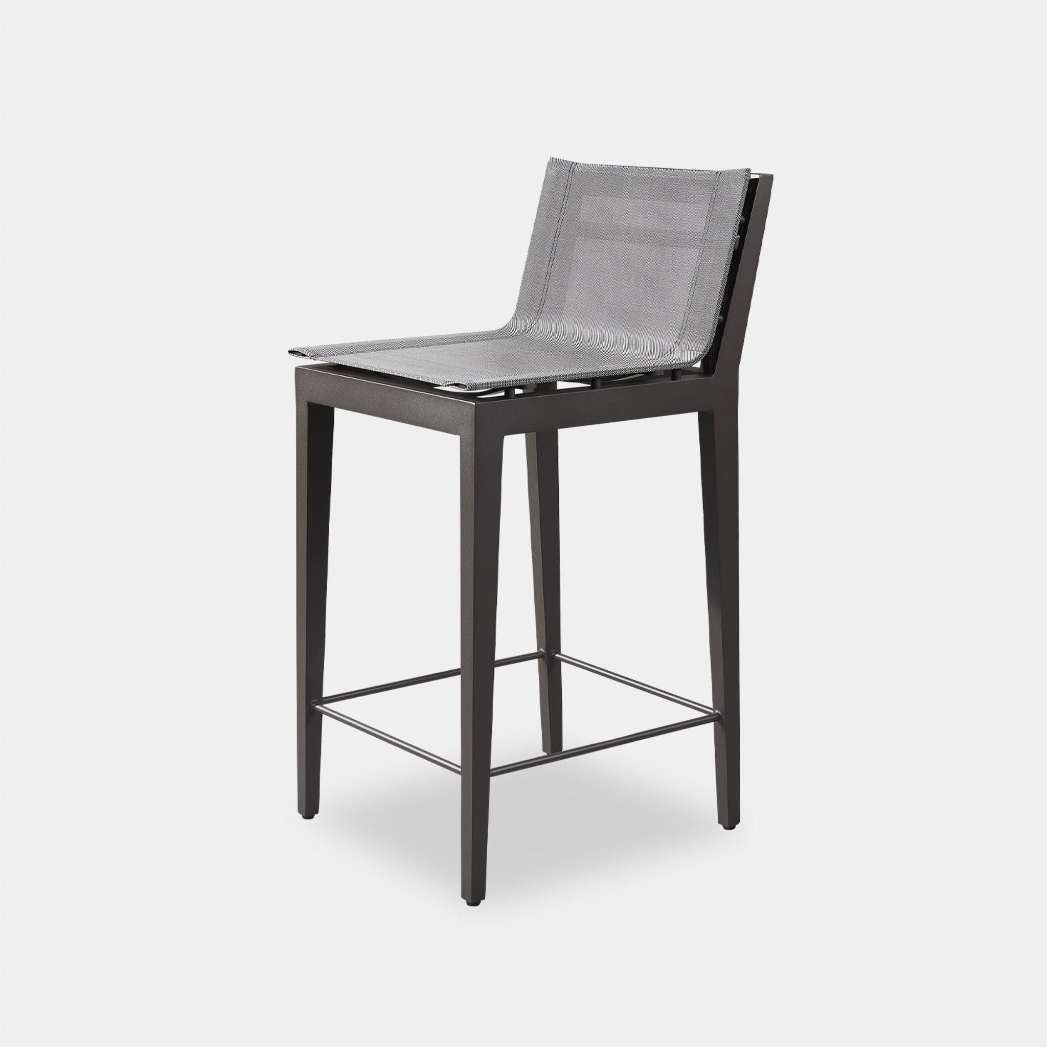 Harbour Byron Aluminum Bar Stool - Aluminum Asteroid, Batyline Silver