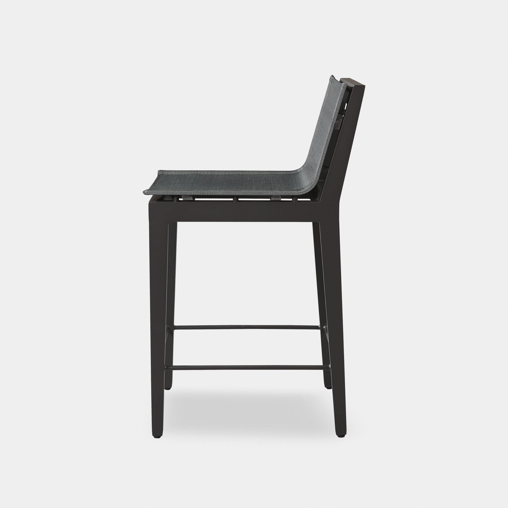 Harbour Byron Aluminum Bar Stool - Aluminum Asteroid, Batyline Silver