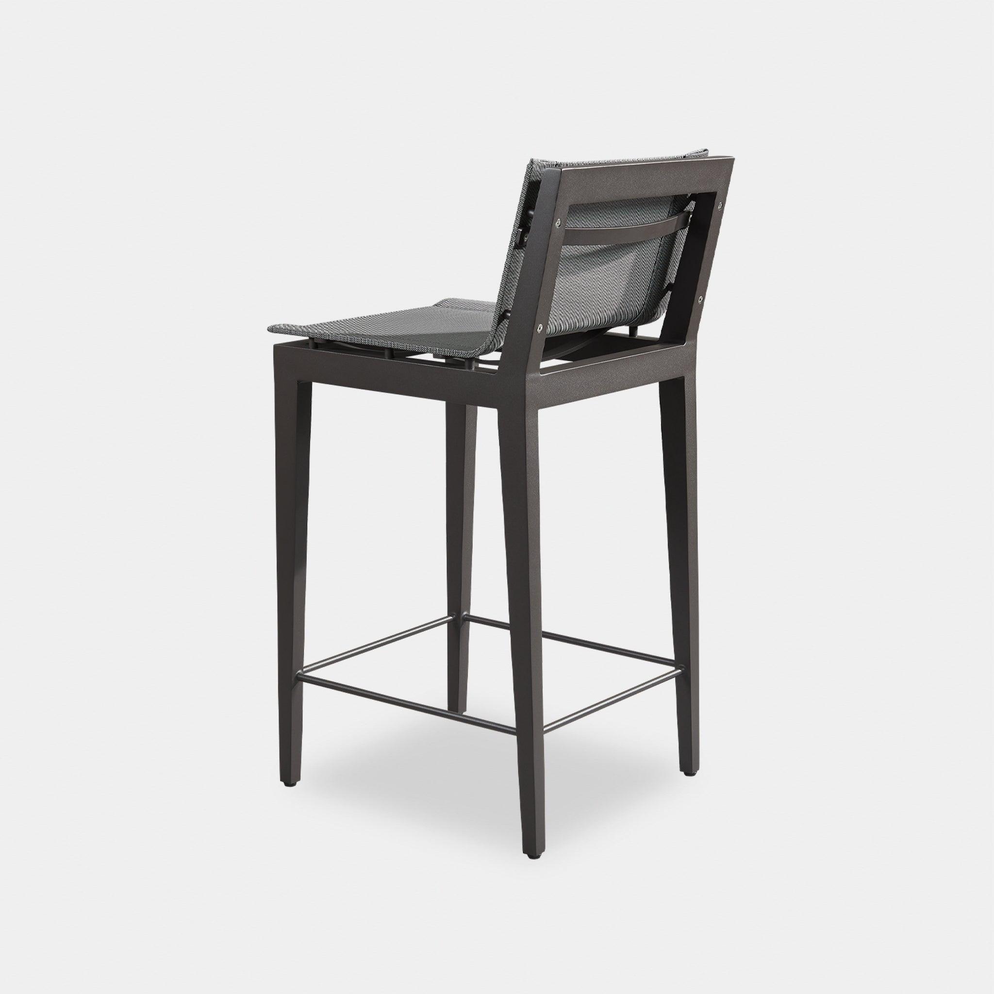 Harbour Byron Aluminum Bar Stool - Aluminum Asteroid, Batyline Silver