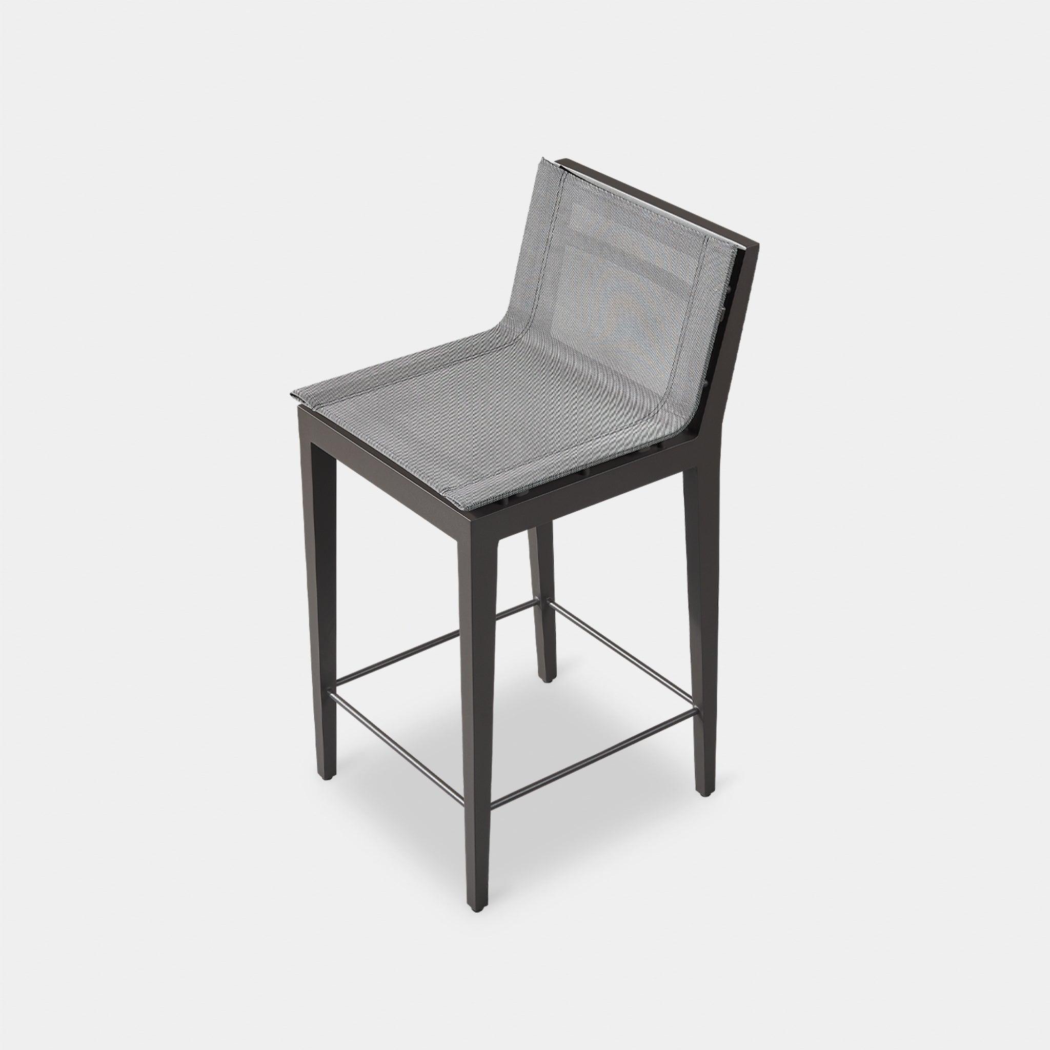 Harbour Byron Aluminum Bar Stool - Aluminum Asteroid, Batyline Silver