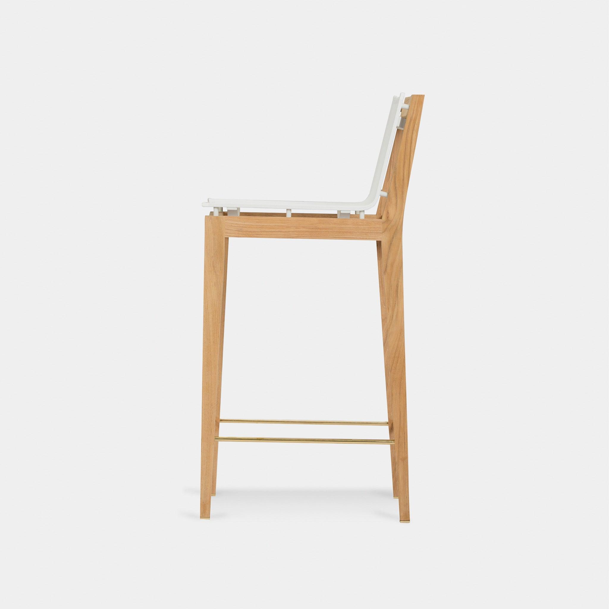 Harbour Byron Bar Stool - Teak Charcoal, Batyline Silver