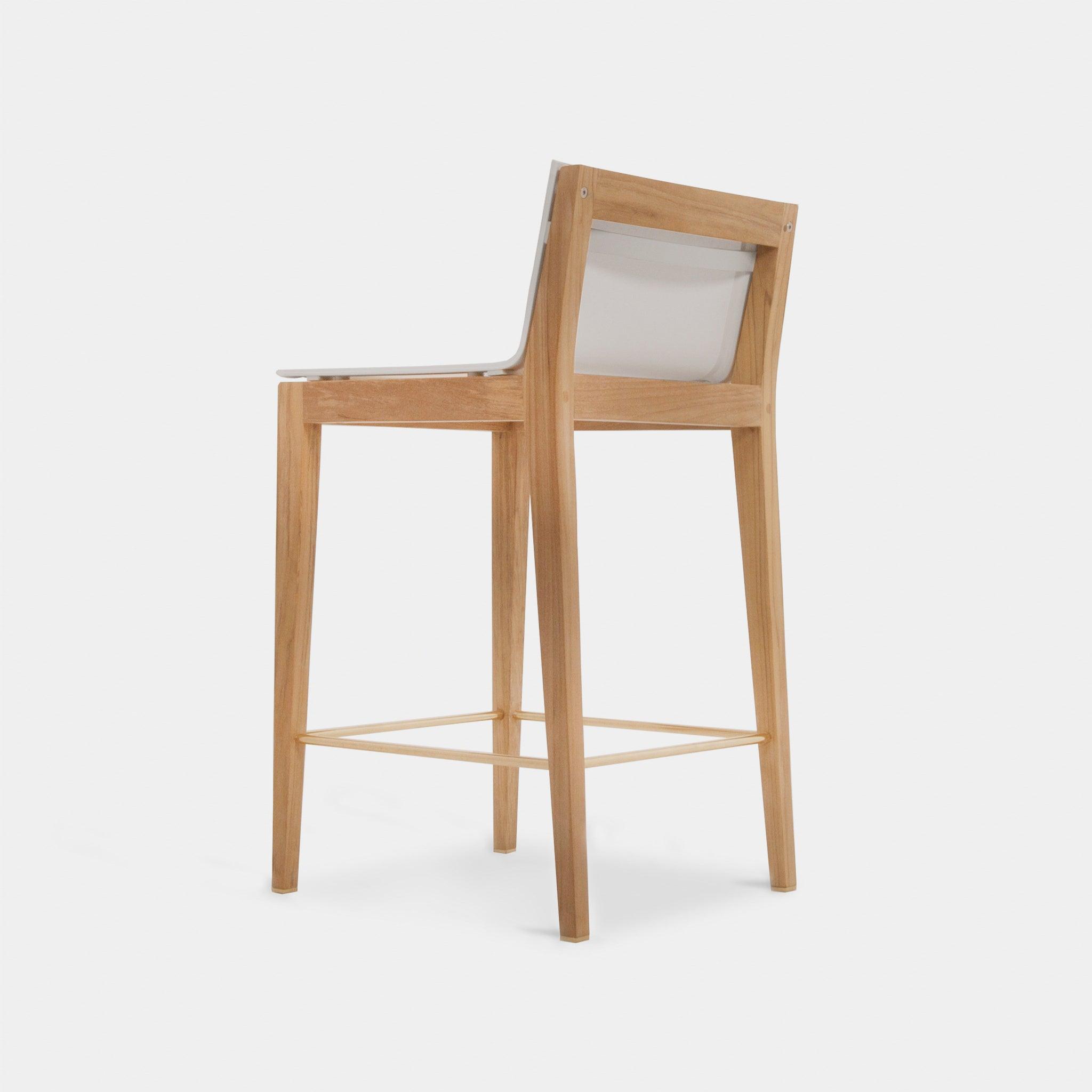 Harbour Byron Bar Stool - Teak Natural, Batyline Taupe