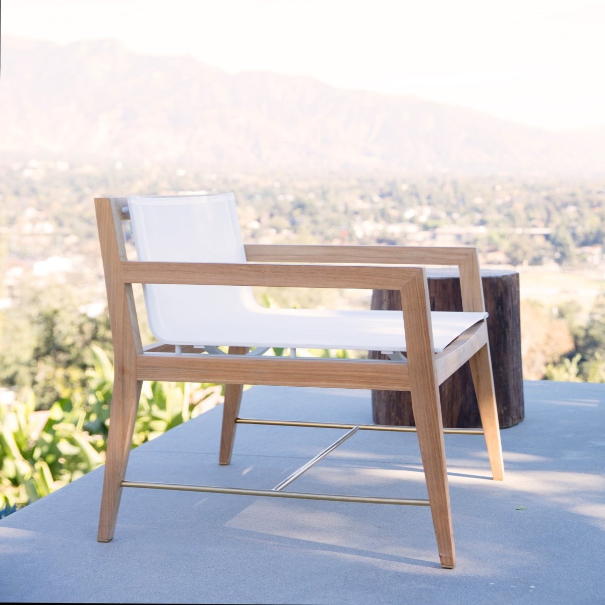 Harbour Byron Lounge Chair - Teak Natural, Lisos Grafito, Batyline White