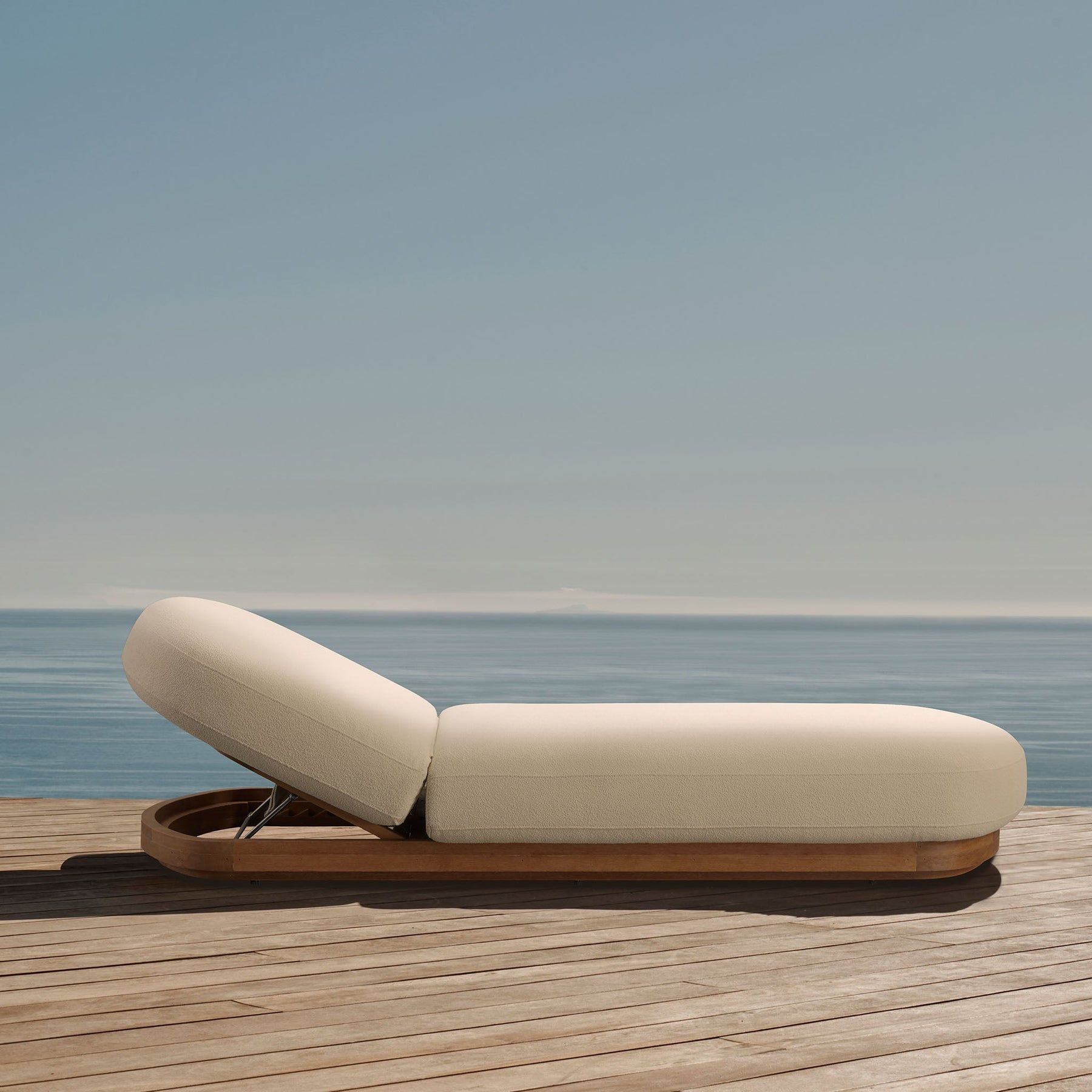 Harbour Como Sun Lounge - Sealed Teak Natural, Lisos Piedra