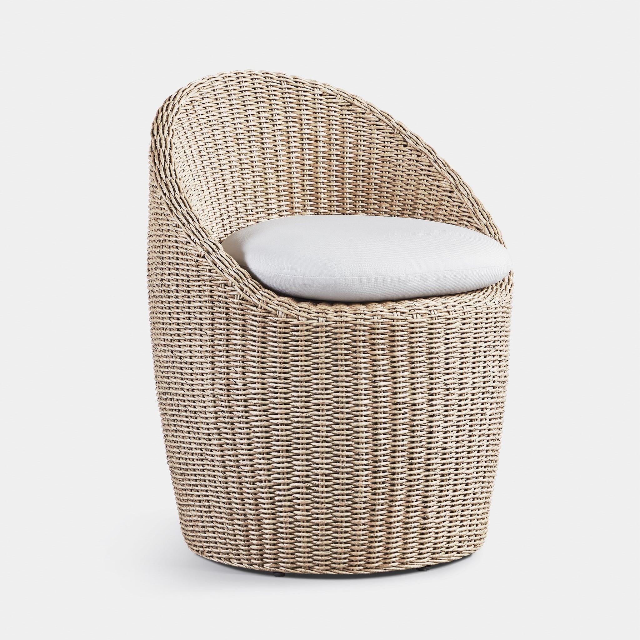 Harbour Cordoba Dining Chair - Twisted Wicker Oyster, Panama Cloud