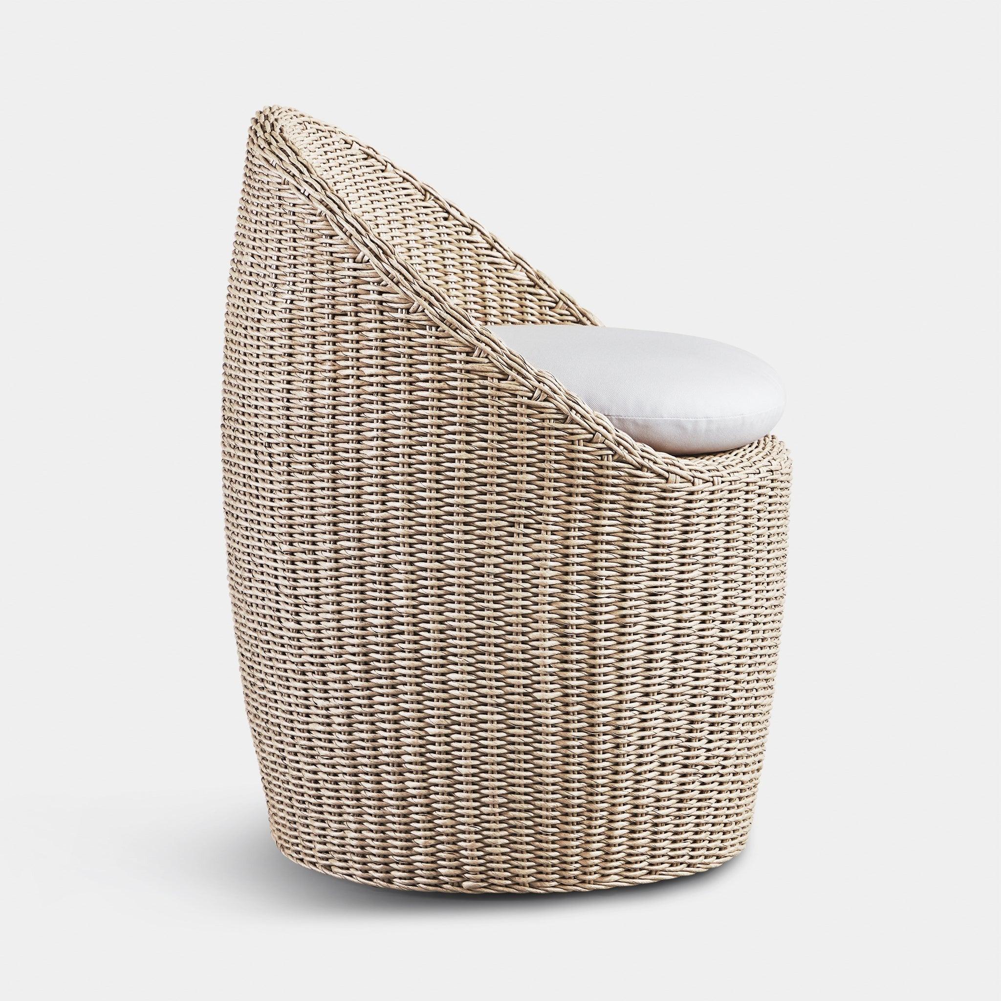 Harbour Cordoba Dining Chair - Twisted Wicker Oyster, Panama Cloud