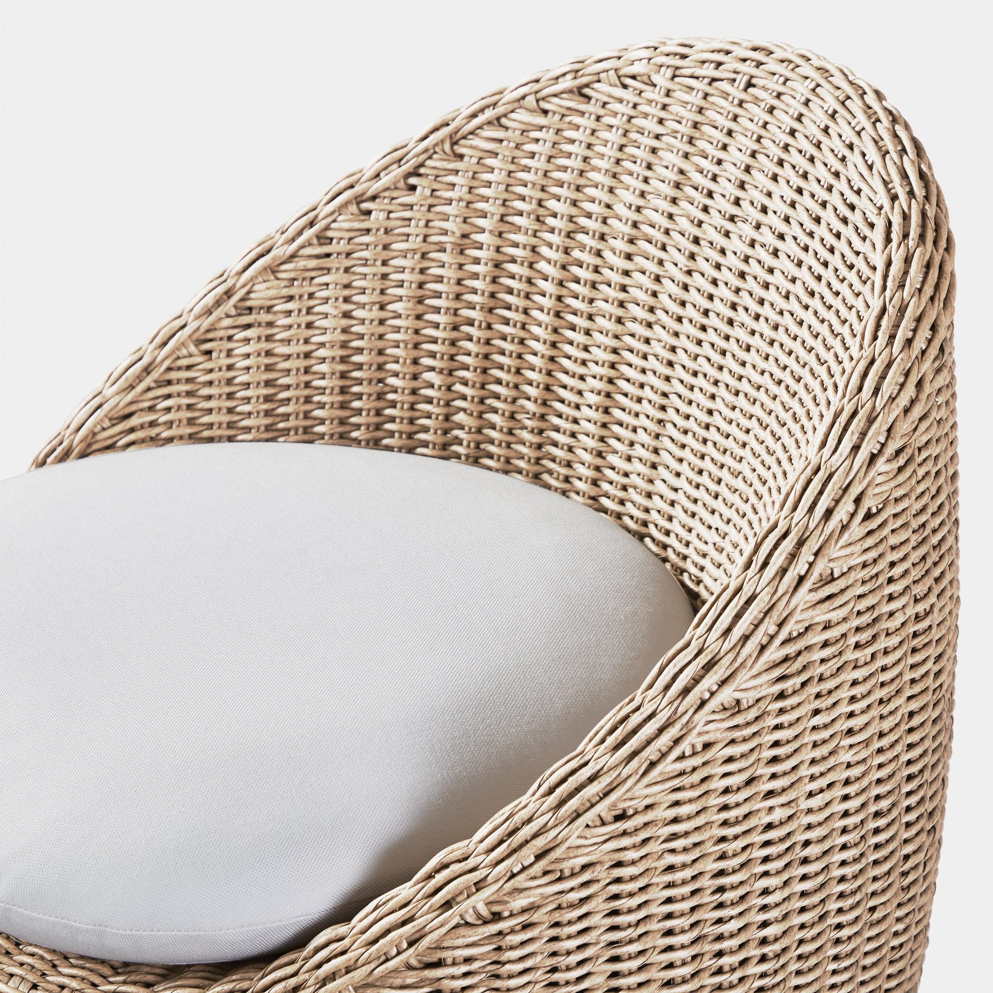 Harbour Cordoba Dining Chair - Twisted Wicker Oyster, Panama Cloud