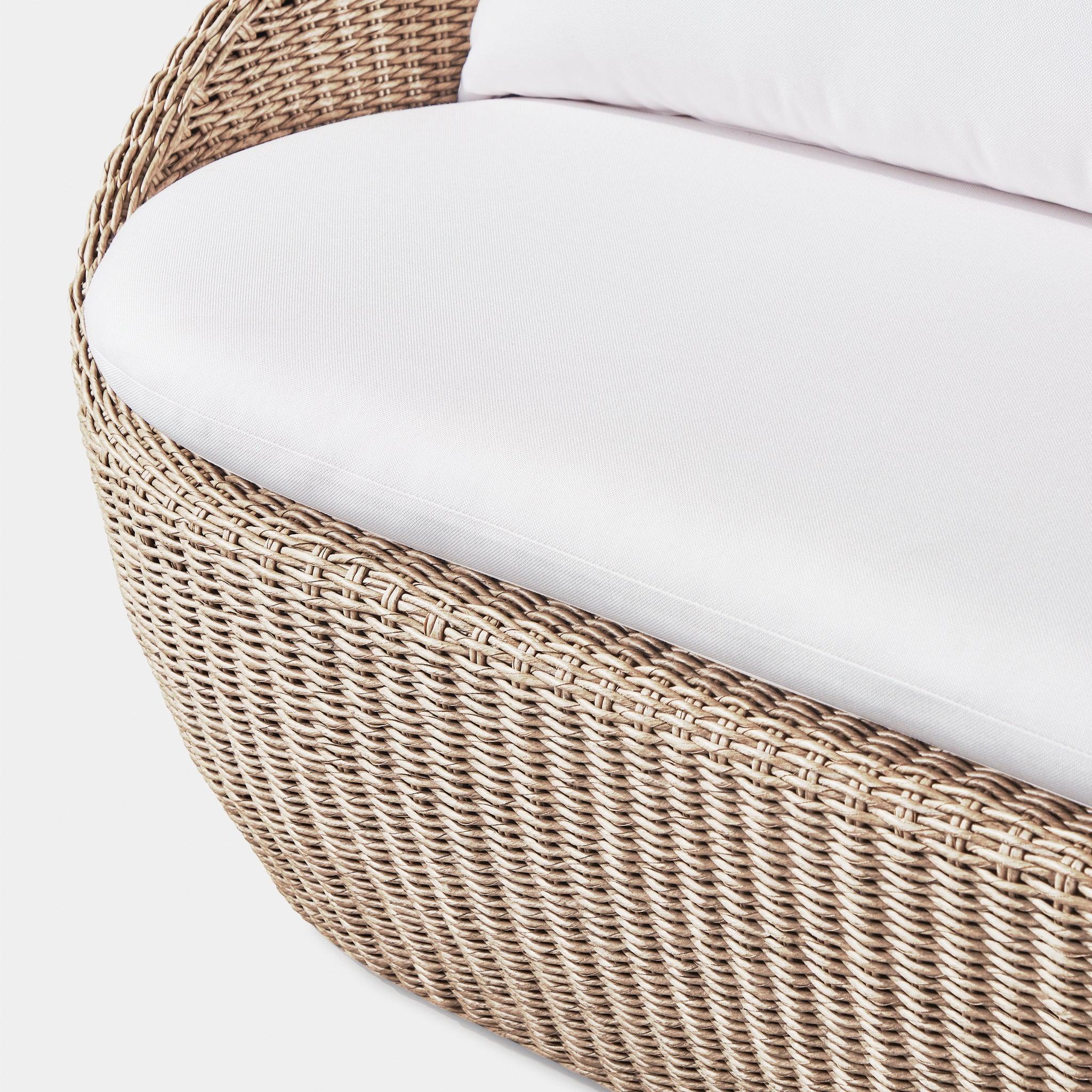 Harbour Cordoba 2 Seat Sofa - Twisted Wicker Oyster, Panama Marble