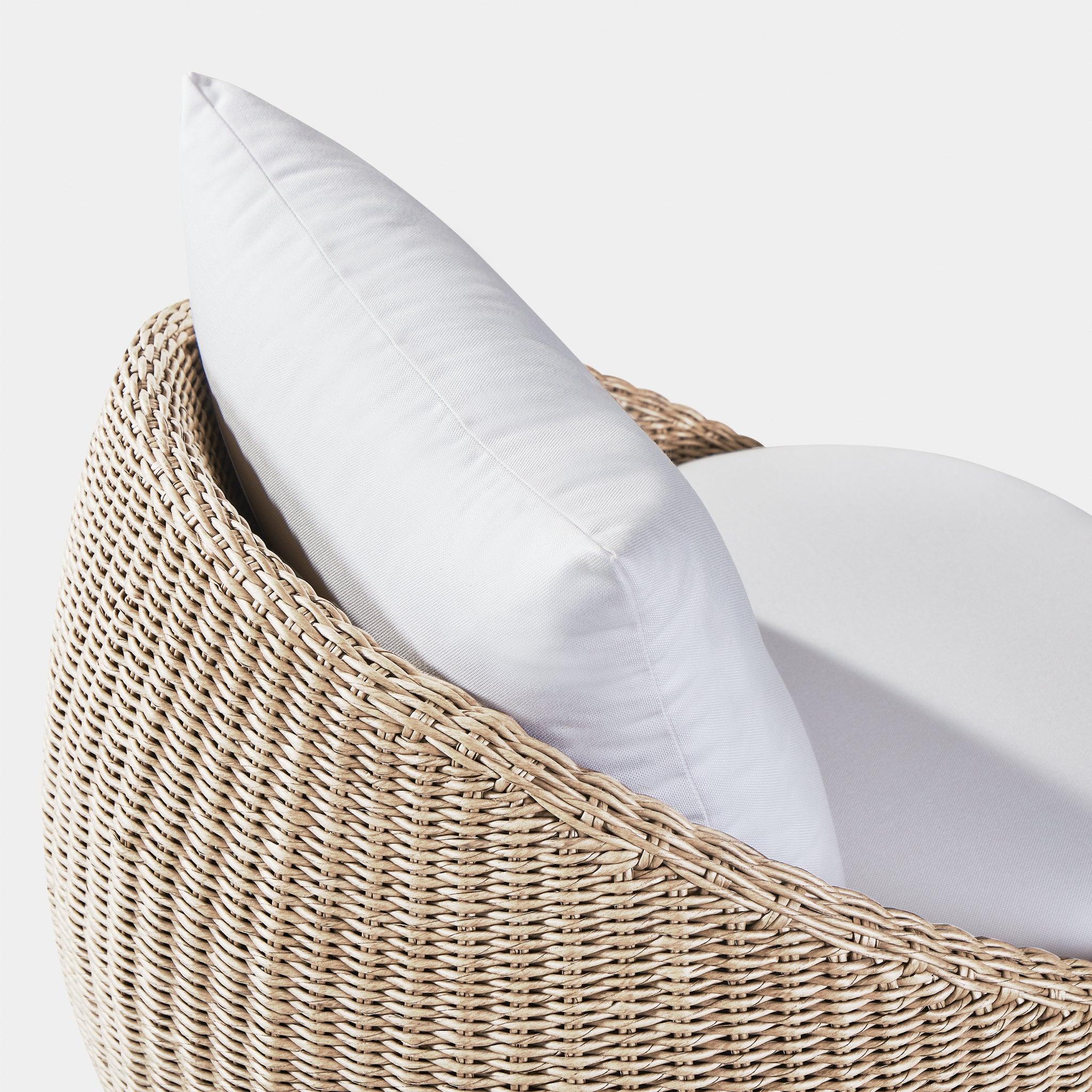 Harbour Cordoba Lounge Chair - Twisted Wicker Oyster, Lisos Grafito