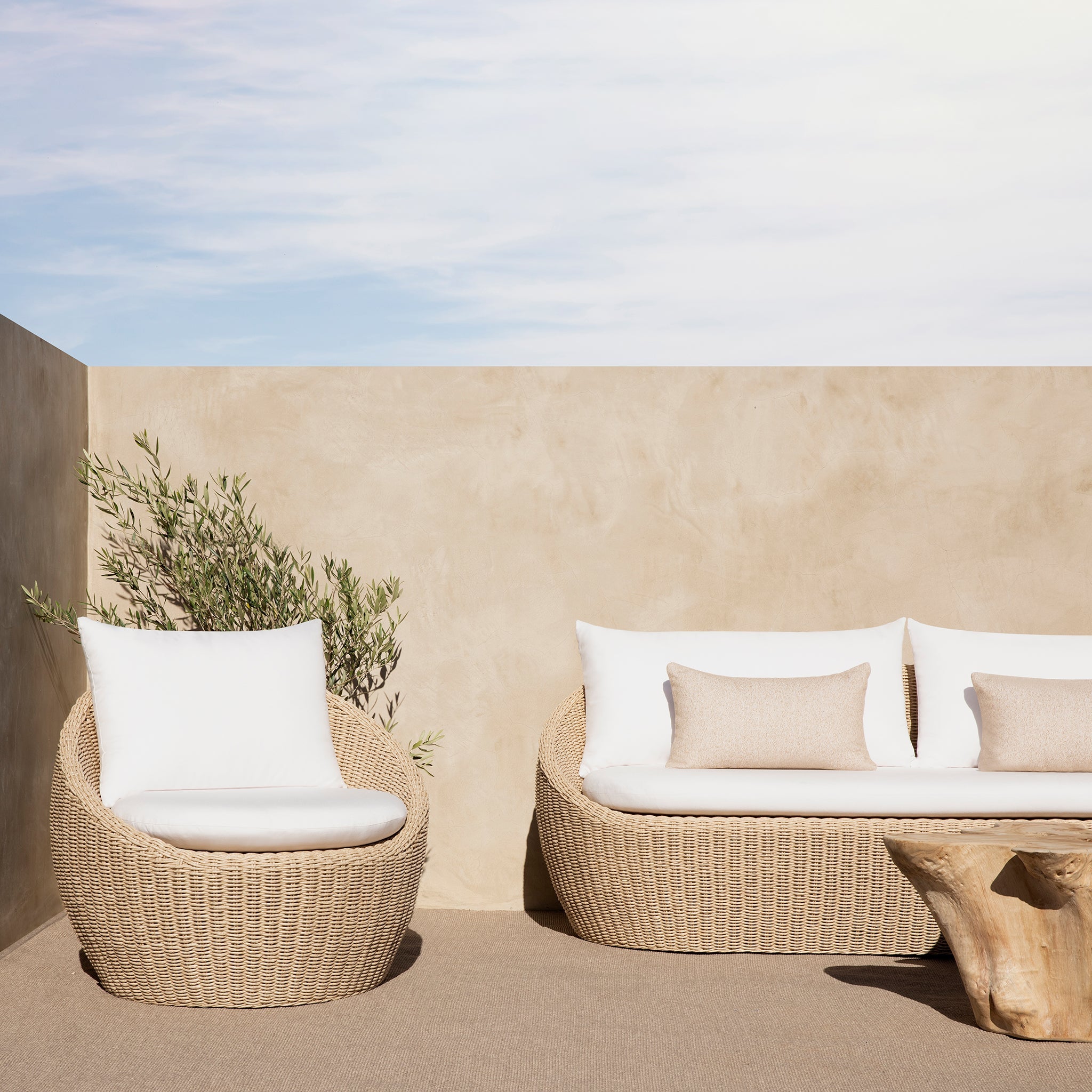 Harbour Cordoba Lounge Chair - Twisted Wicker Oyster, Lisos Piedra