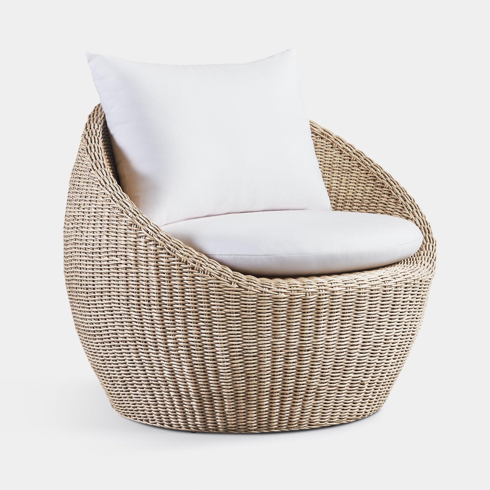 Harbour Cordoba Lounge Chair - Twisted Wicker Oyster, Panama Marble