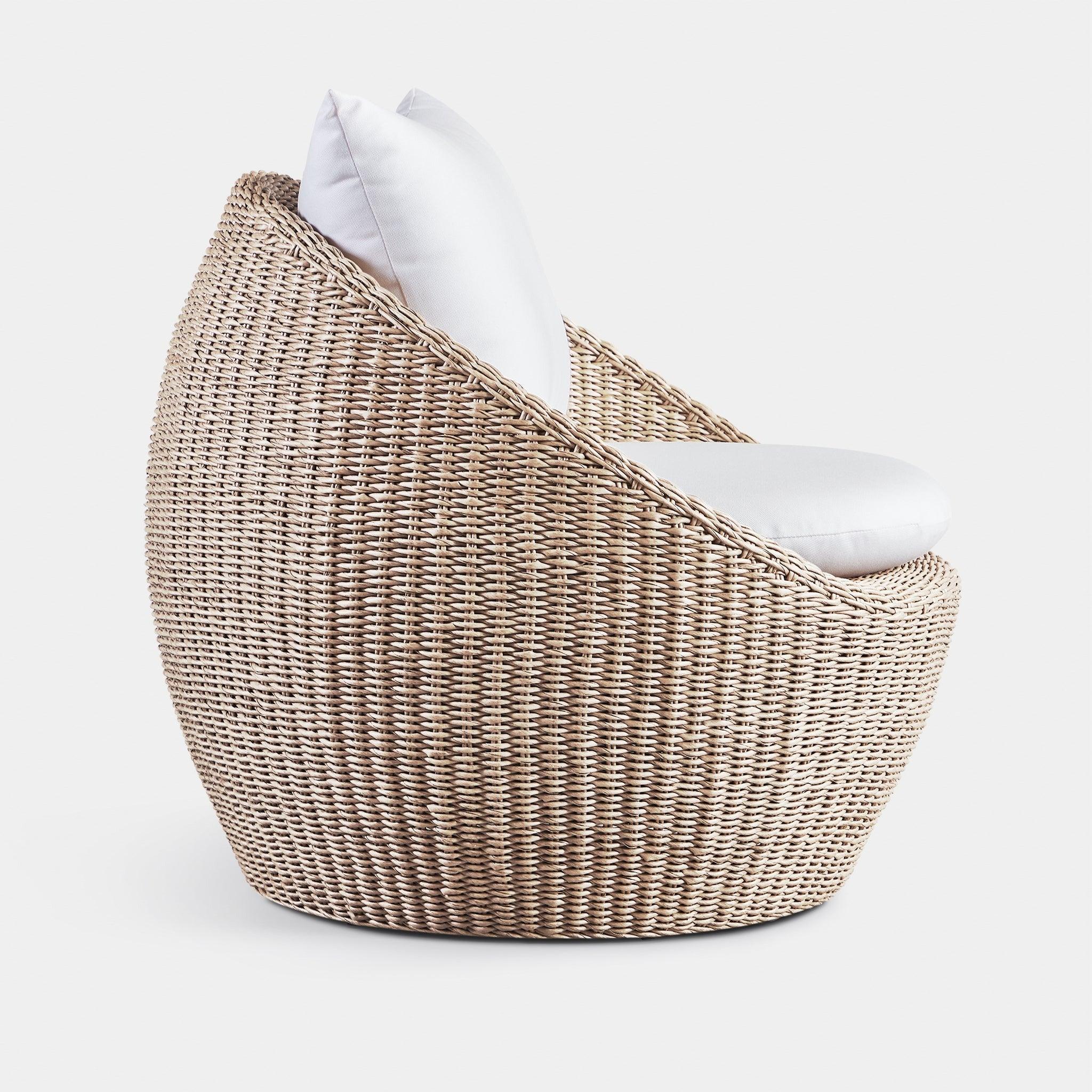 Harbour Cordoba Lounge Chair - Twisted Wicker Oyster, Panama Marble