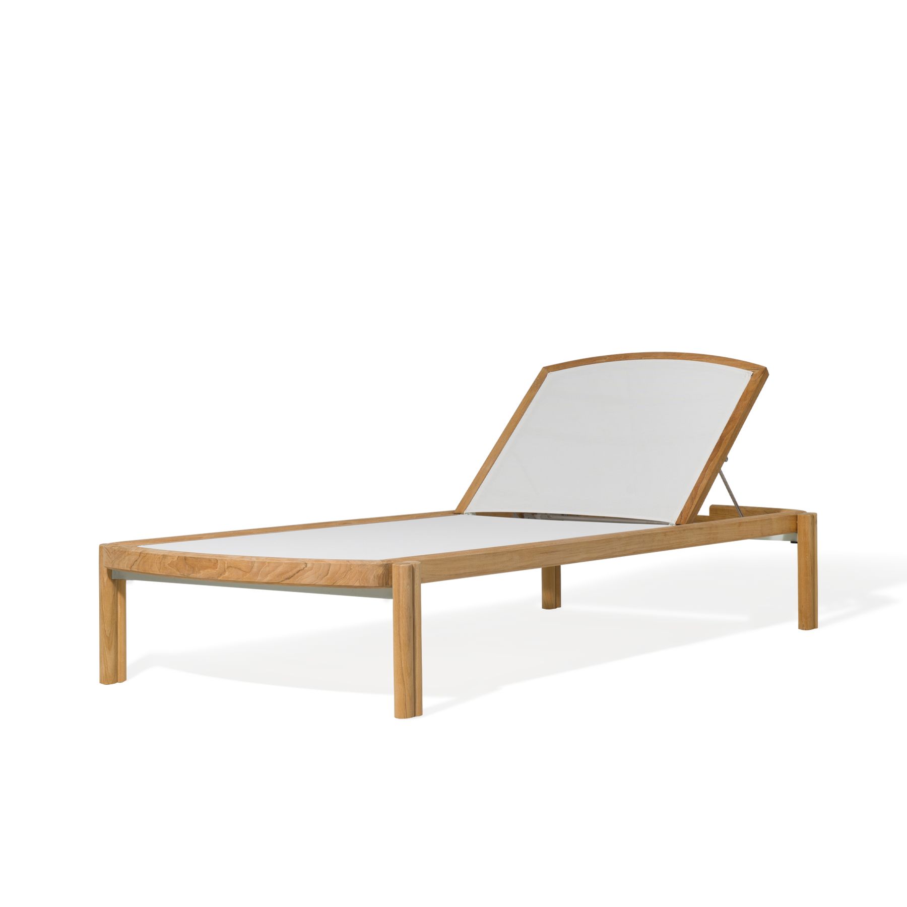 Harbour Cove Teak Stacking Sun Lounge - Teak Natural, Batyline White