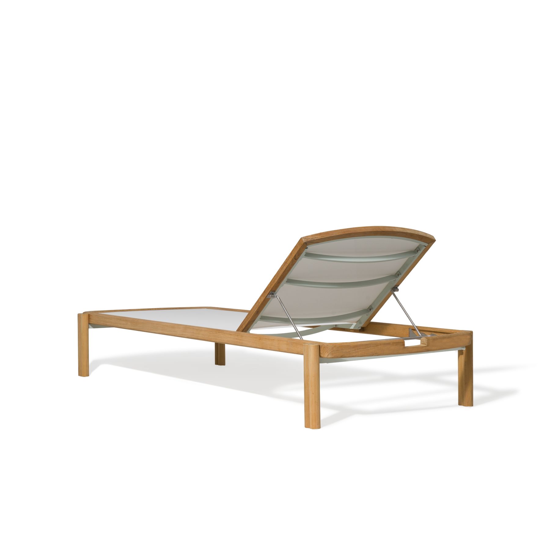 Harbour Cove Teak Stacking Sun Lounge - Teak Natural, Batyline White