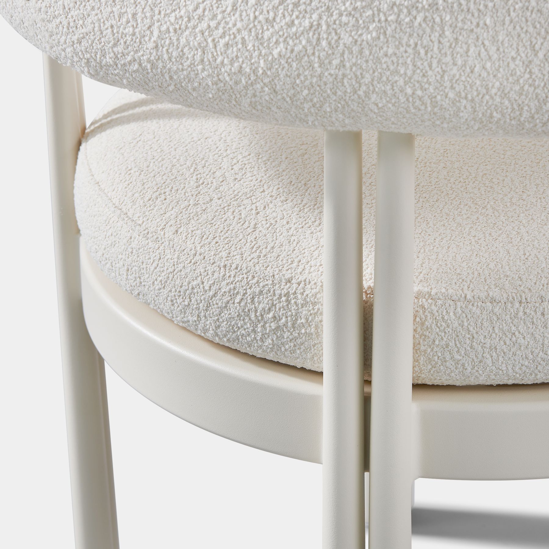 Harbour Cove Luxe Dining Chair - Aluminum Asteroid, Panama Blanco