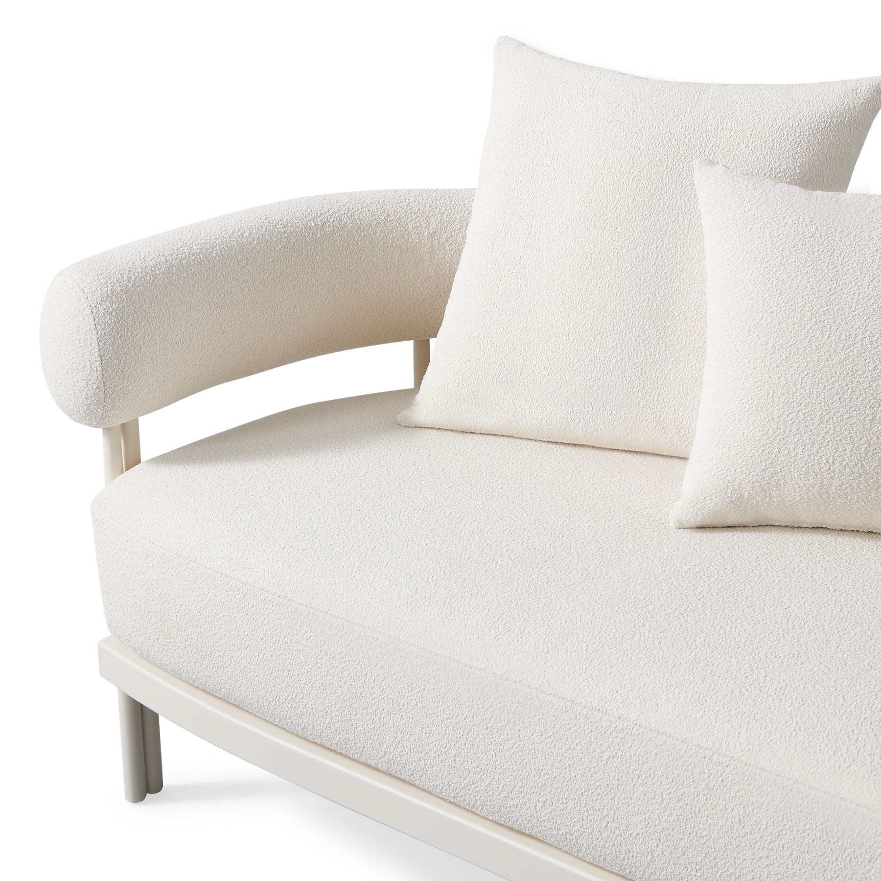 Harbour Cove Luxe 3 Seat Sofa - Aluminum Asteroid, Panama Blanco