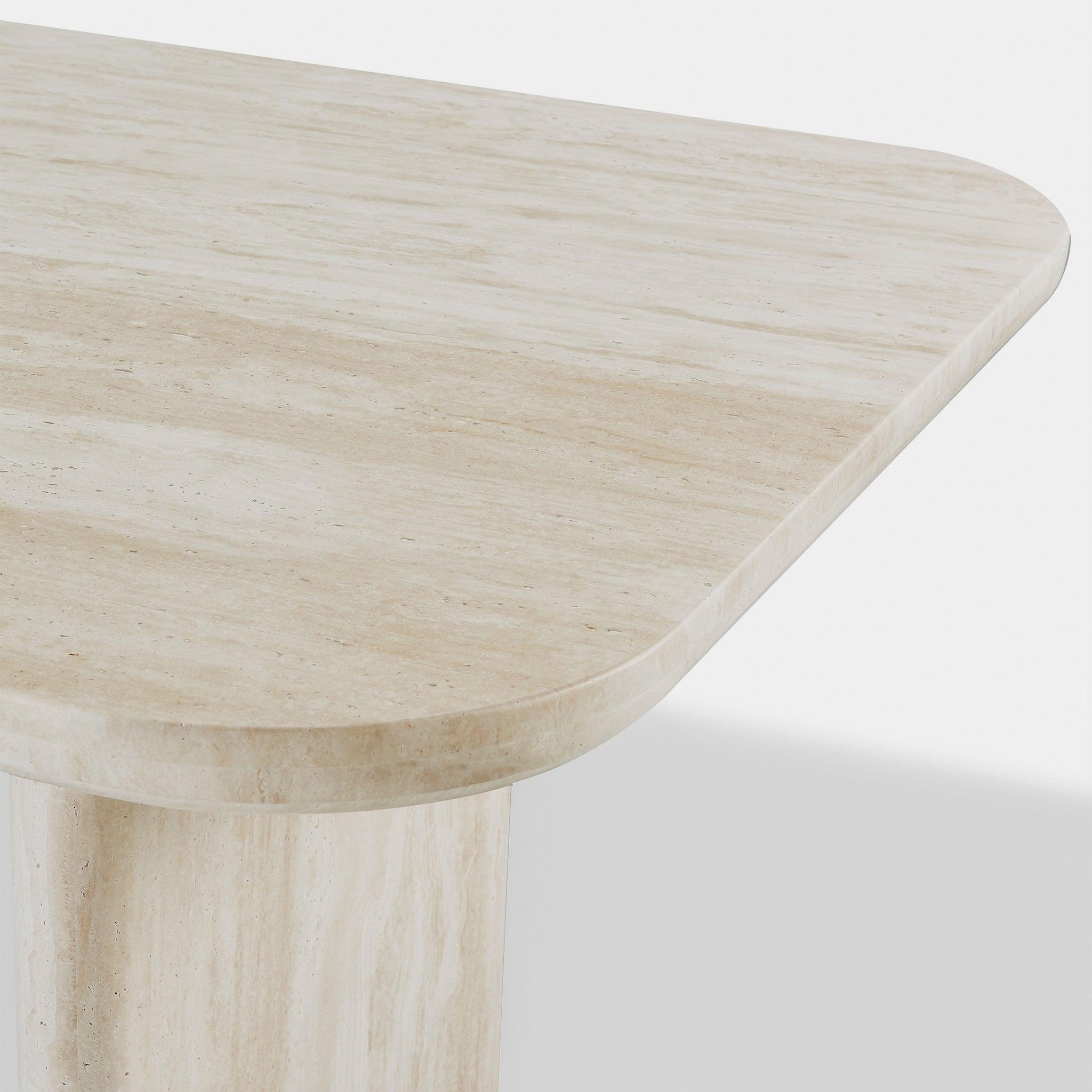 Harbour Ford Dining Table 108" - Travertine Silver