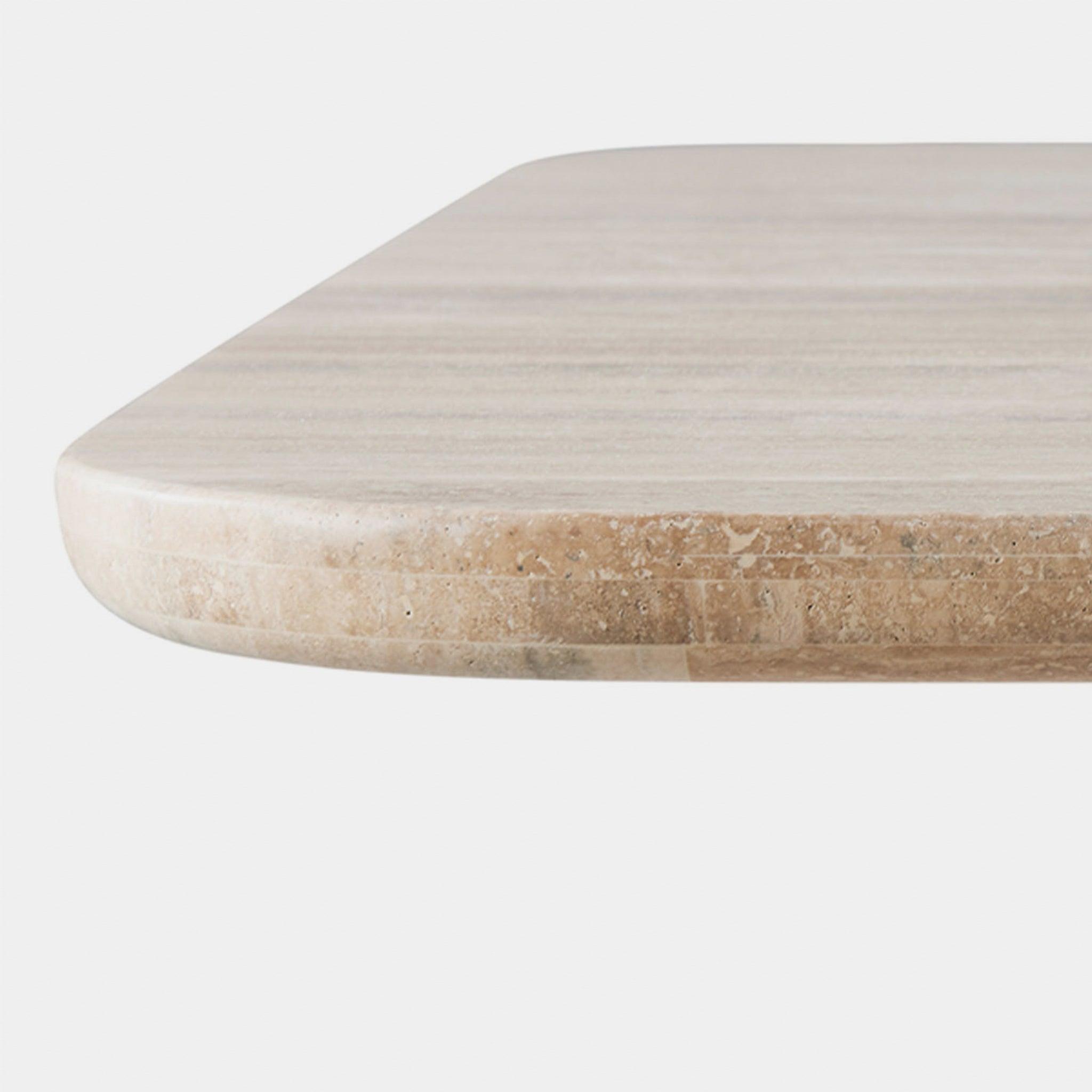 Harbour Ford Square Dining Table 67" - Travertine Silver