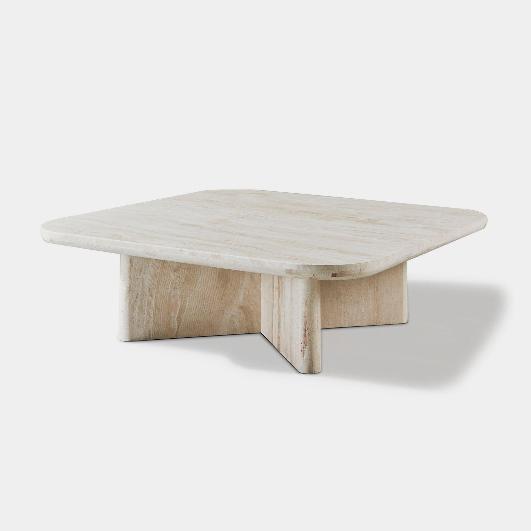 Harbour Ford Square Coffee Table - Travertine Silver