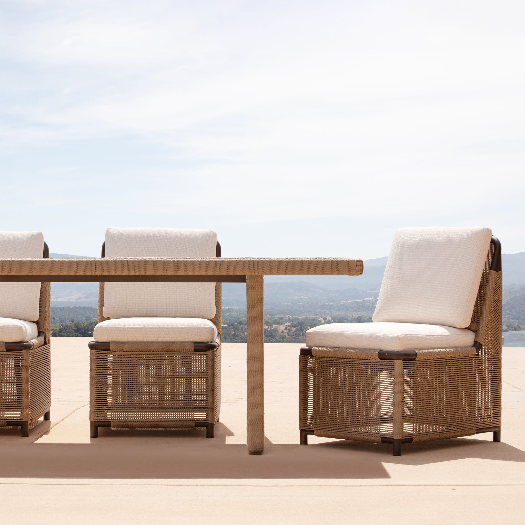 Harbour Formentera Armless Dining Chair - Aluminum Bronze, Copacabana Sand