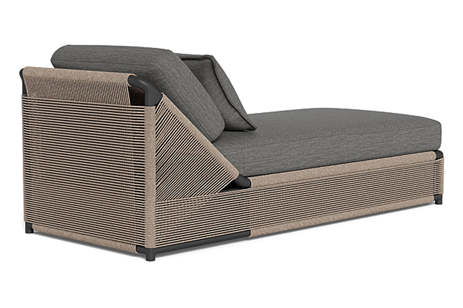 Harbour Formentera Slatted Sun Lounge - Aluminum Bronze, Siesta Ivory