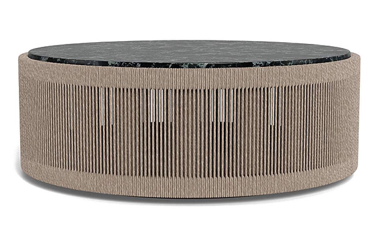 Harbour Formentera Round Coffee Table - Twisted Rope Dune, Travertine Natural