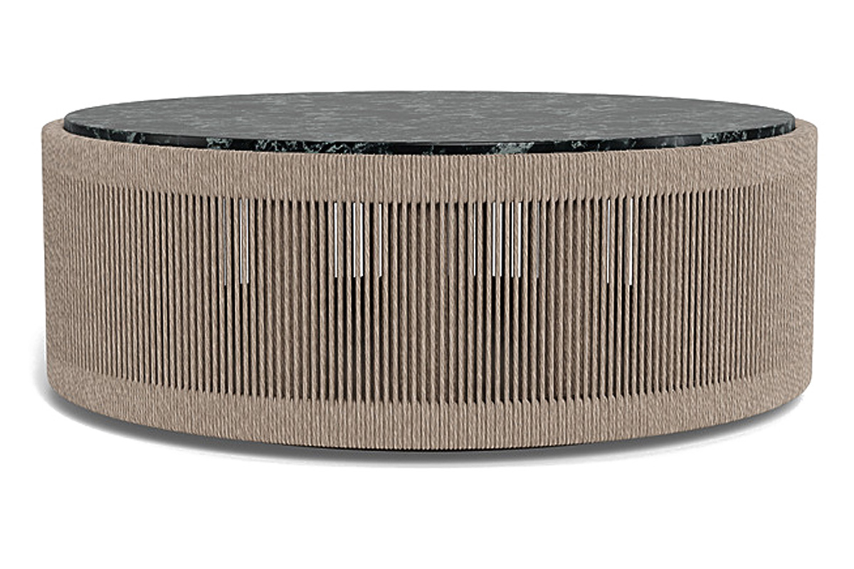 Harbour Formentera Round Coffee Table - Twisted Rope Dune, Travertine Natural