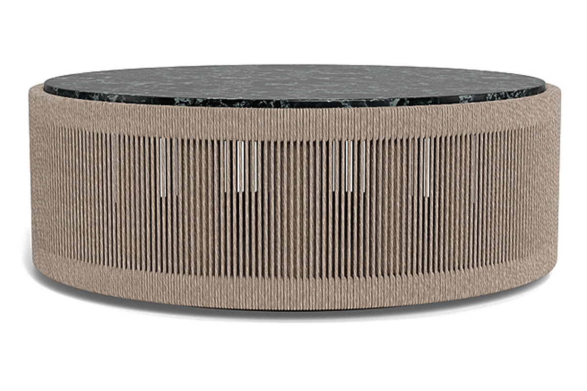 Harbour Formentera Round Coffee Table - Twisted Rope Dune, Travertine Natural