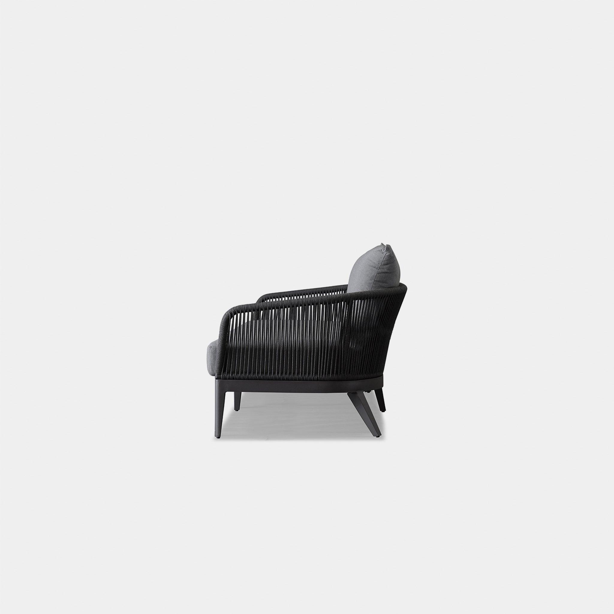 Harbour Hamilton 3 Seat Sofa - Aluminum Asteroid, Siesta Indigo, Rope Dark Gray