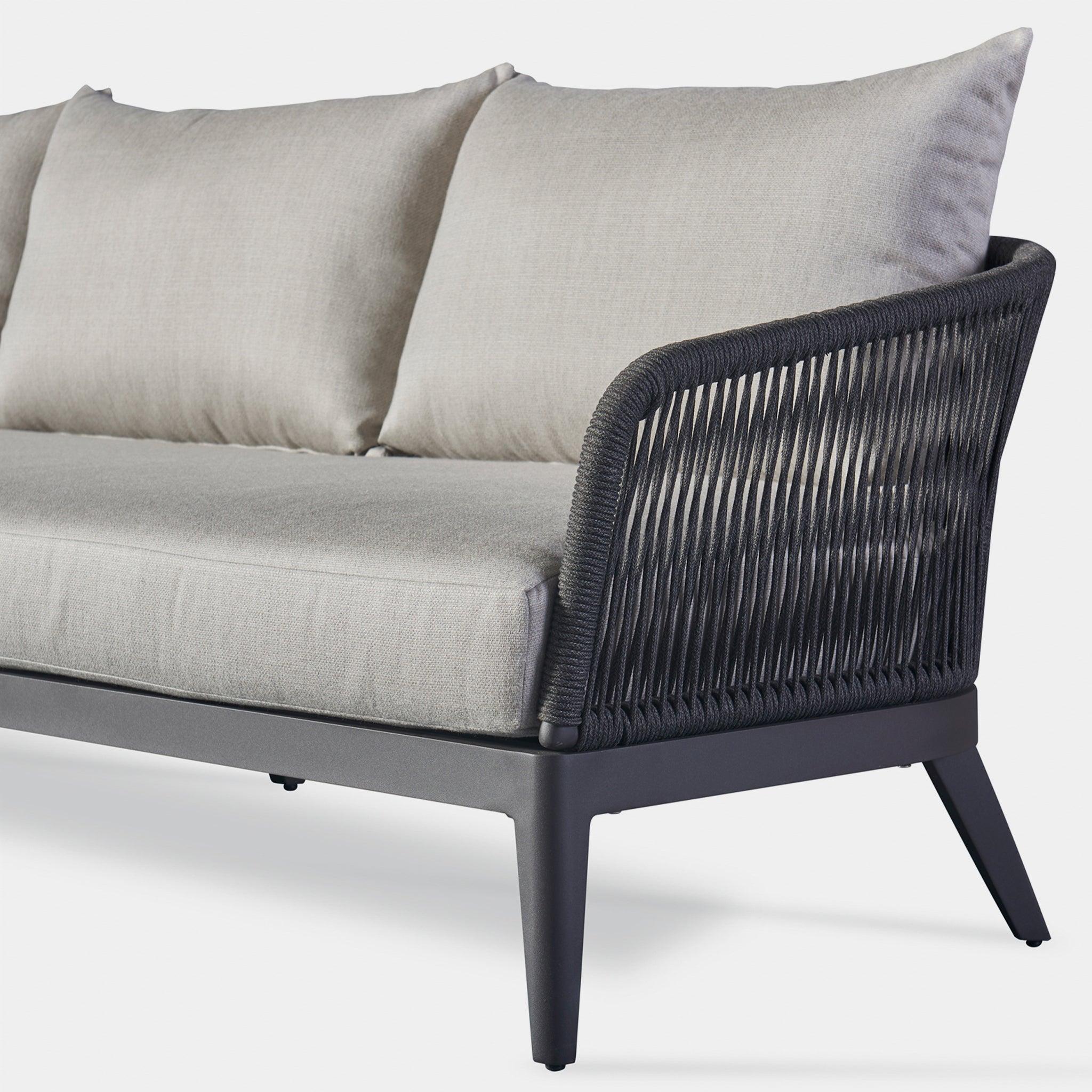 Harbour Hamilton 3 Seat Sofa - Aluminum Asteroid, Siesta Indigo, Rope Dark Gray