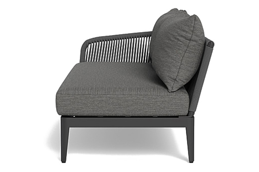 Harbour Hamilton 2 Seat 1 Arm Left - Aluminum Asteroid, Riviera Slate