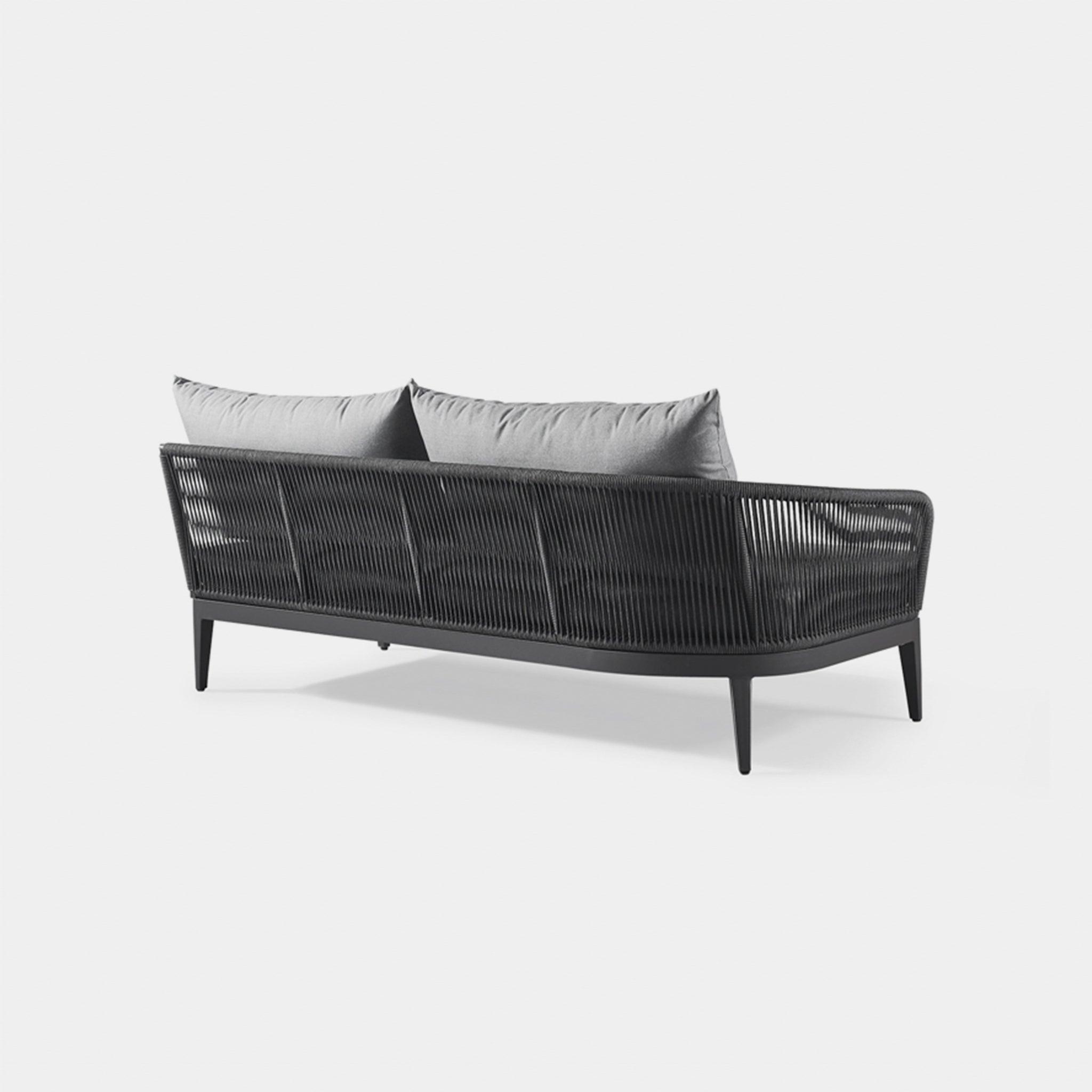 Harbour Hamilton 2 Seat 1 Arm Left - Aluminum Asteroid, Siesta Indigo, Rope Dark Gray