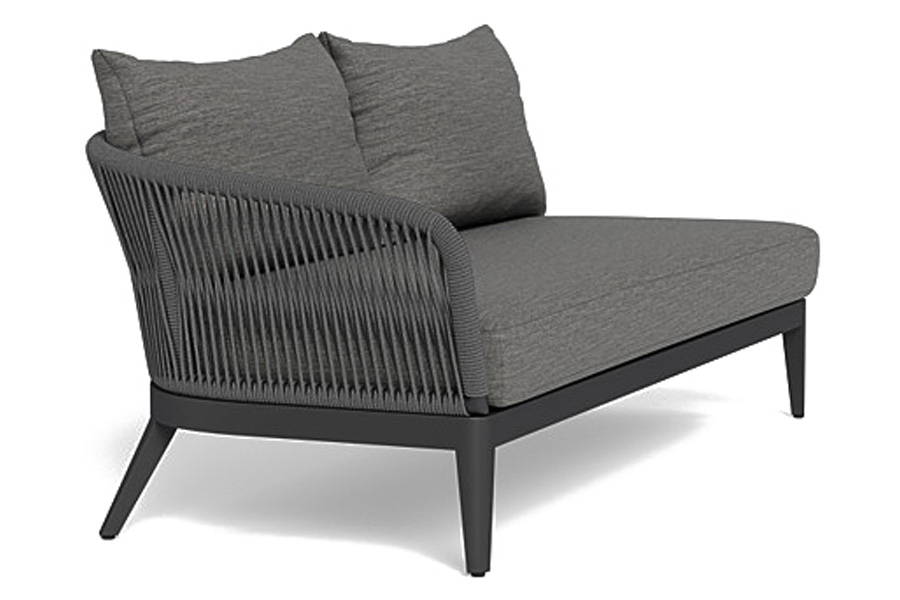 Harbour Hamilton 2 Seat 1 Arm Left - Aluminum Taupe, Copacabana Midnight