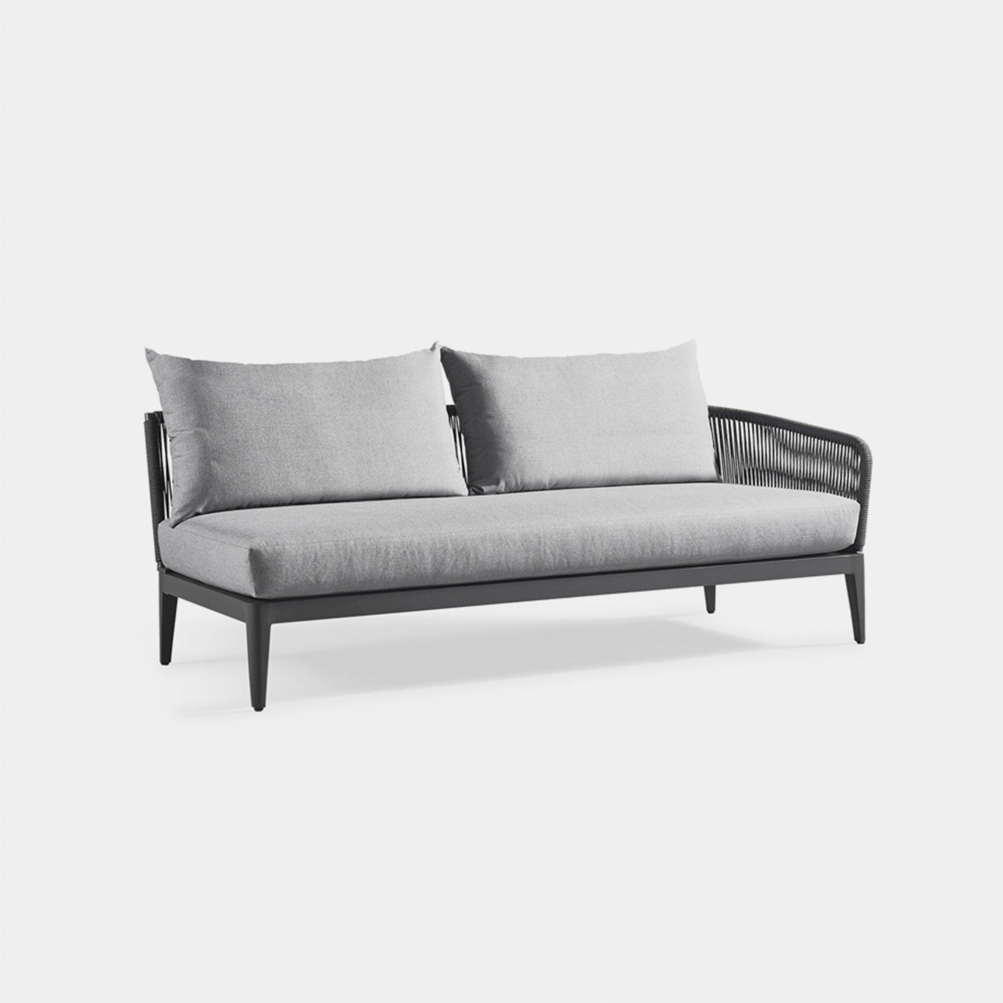 Harbour Hamilton 2 Seat 1 Arm Right - Aluminum Asteroid, Siesta Indigo, Rope Dark Gray