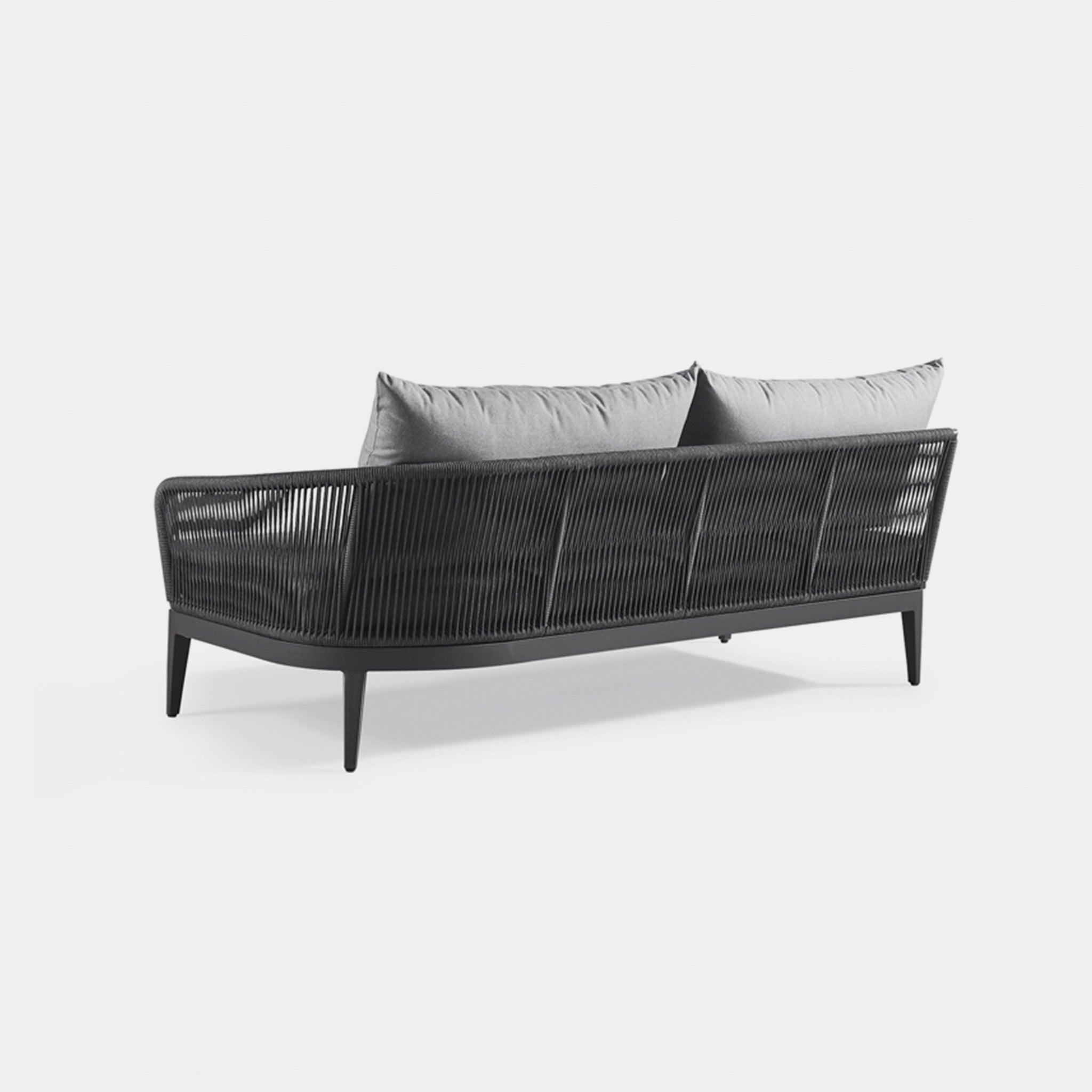 Harbour Hamilton 2 Seat 1 Arm Right - Aluminum Asteroid, Siesta Indigo, Rope Dark Gray