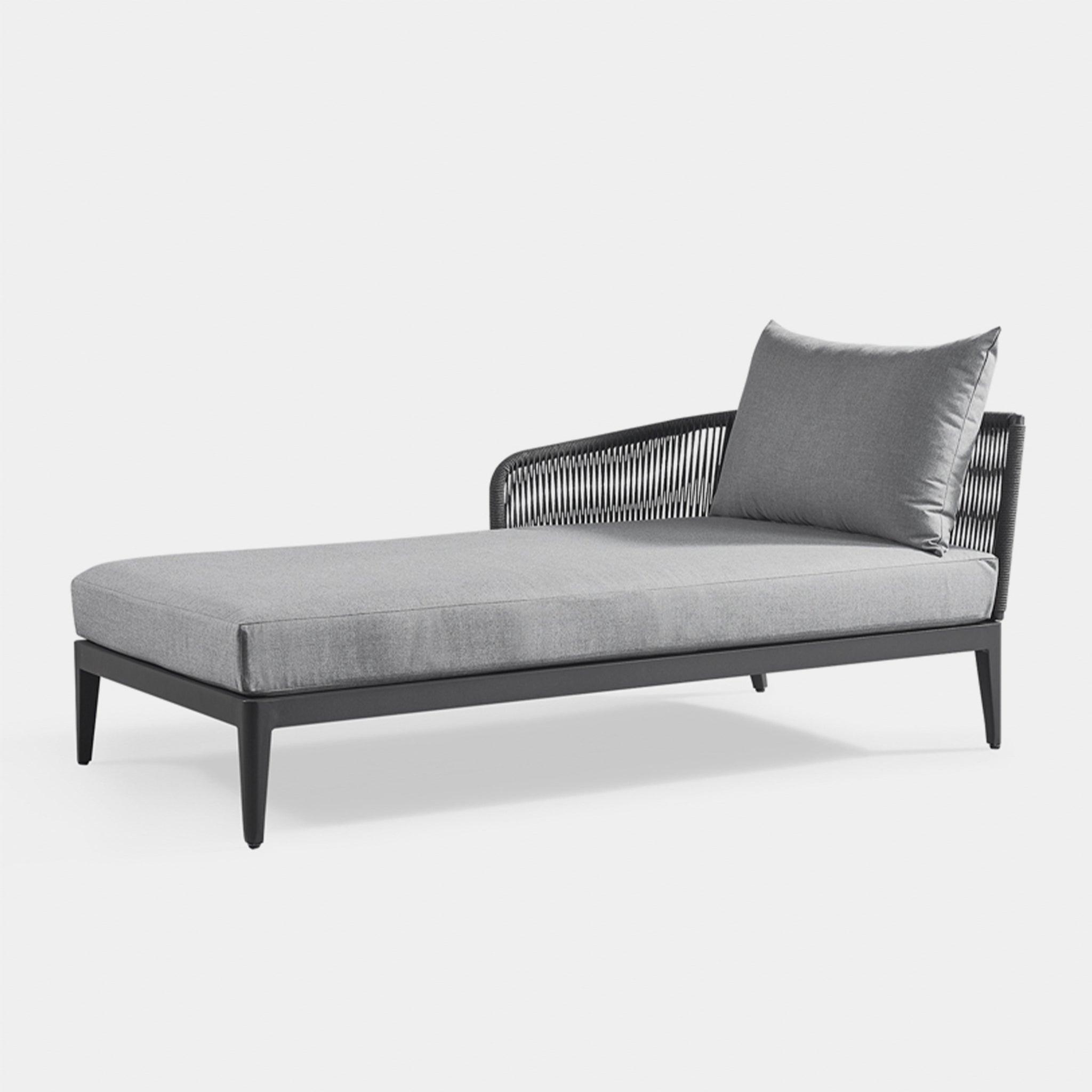 Harbour Hamilton Chaise Left - Aluminum Asteroid, Siesta Indigo, Rope Dark Gray