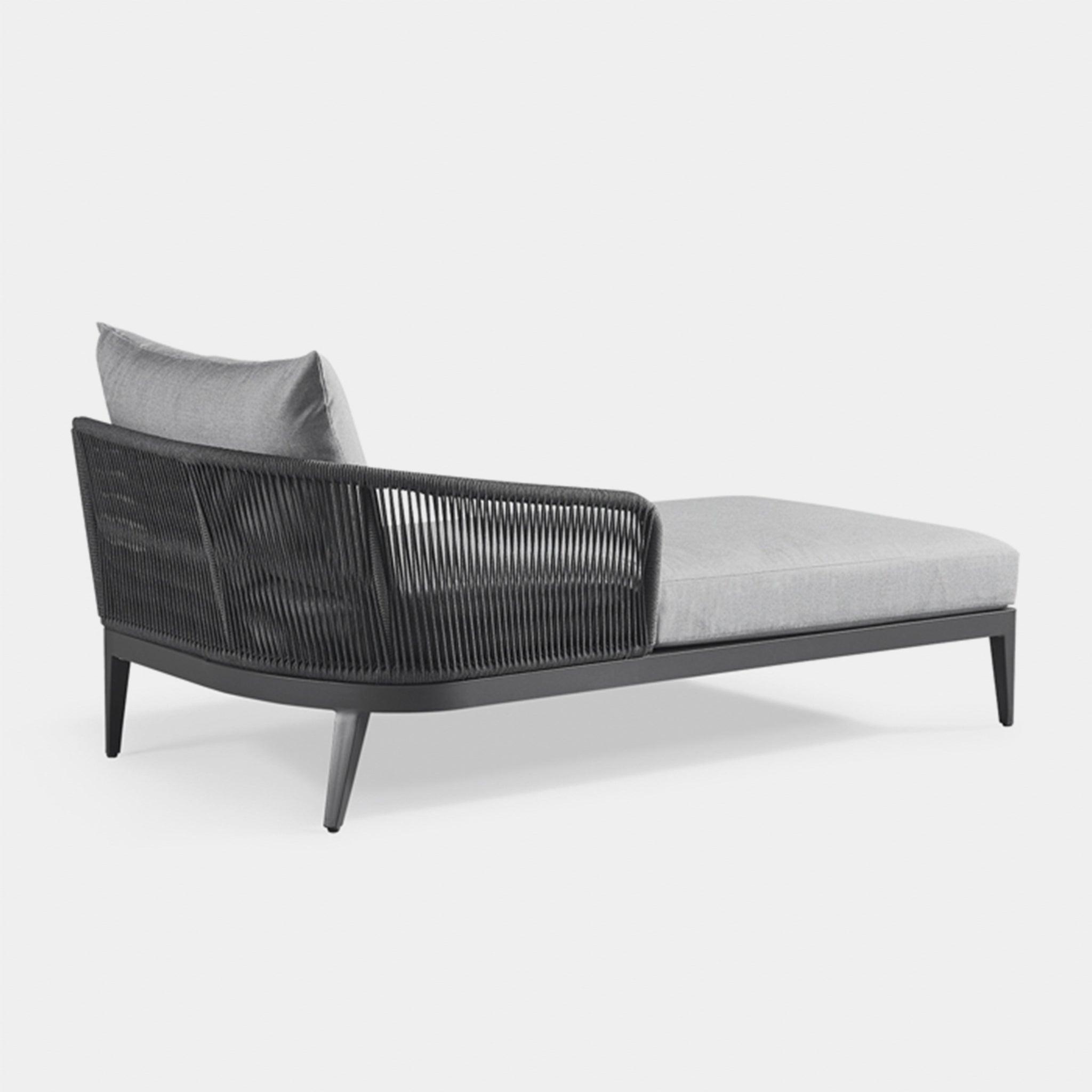 Harbour Hamilton Chaise Left - Aluminum Asteroid, Siesta Indigo, Rope Dark Gray