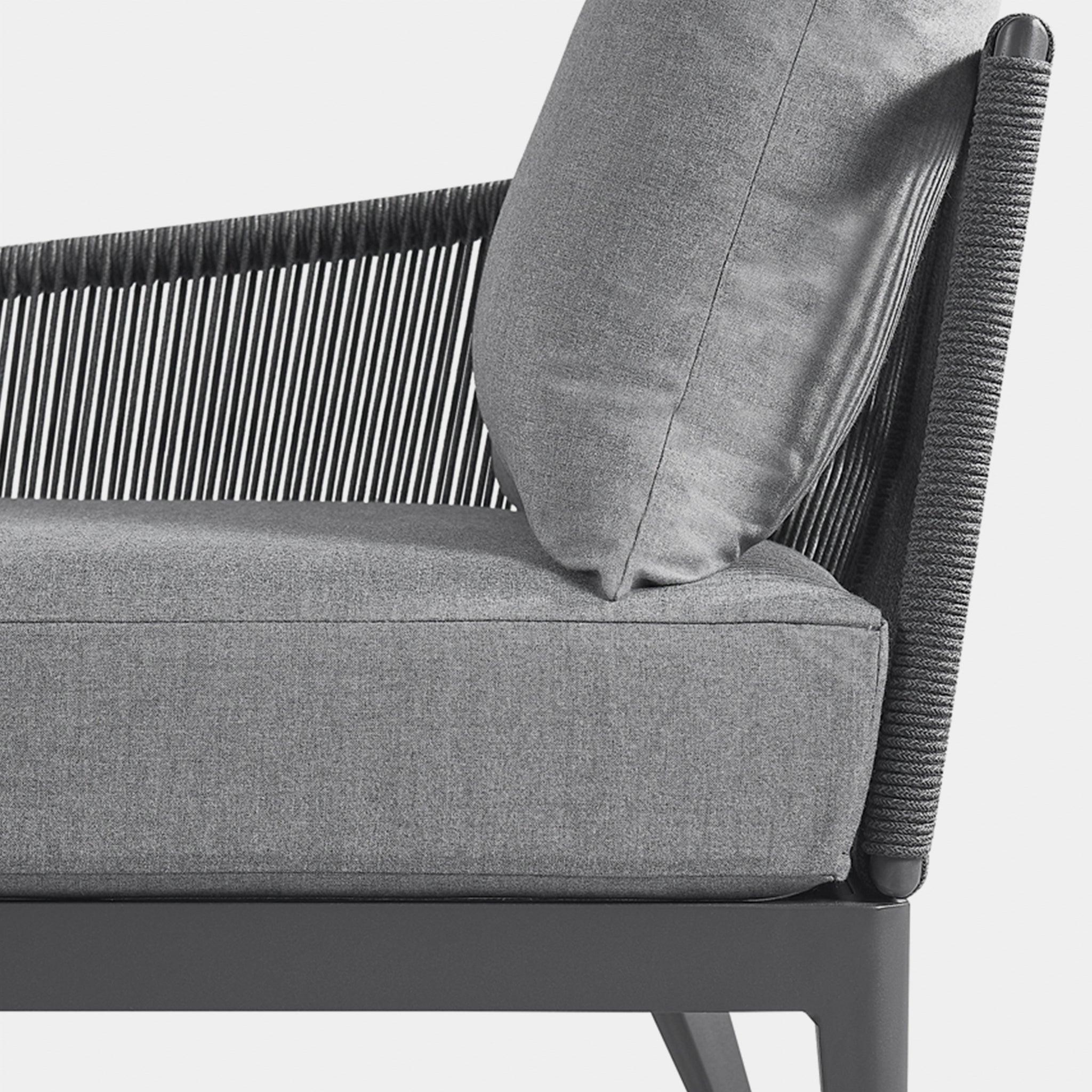 Harbour Hamilton Chaise Left - Aluminum Asteroid, Siesta Indigo, Rope Dark Gray