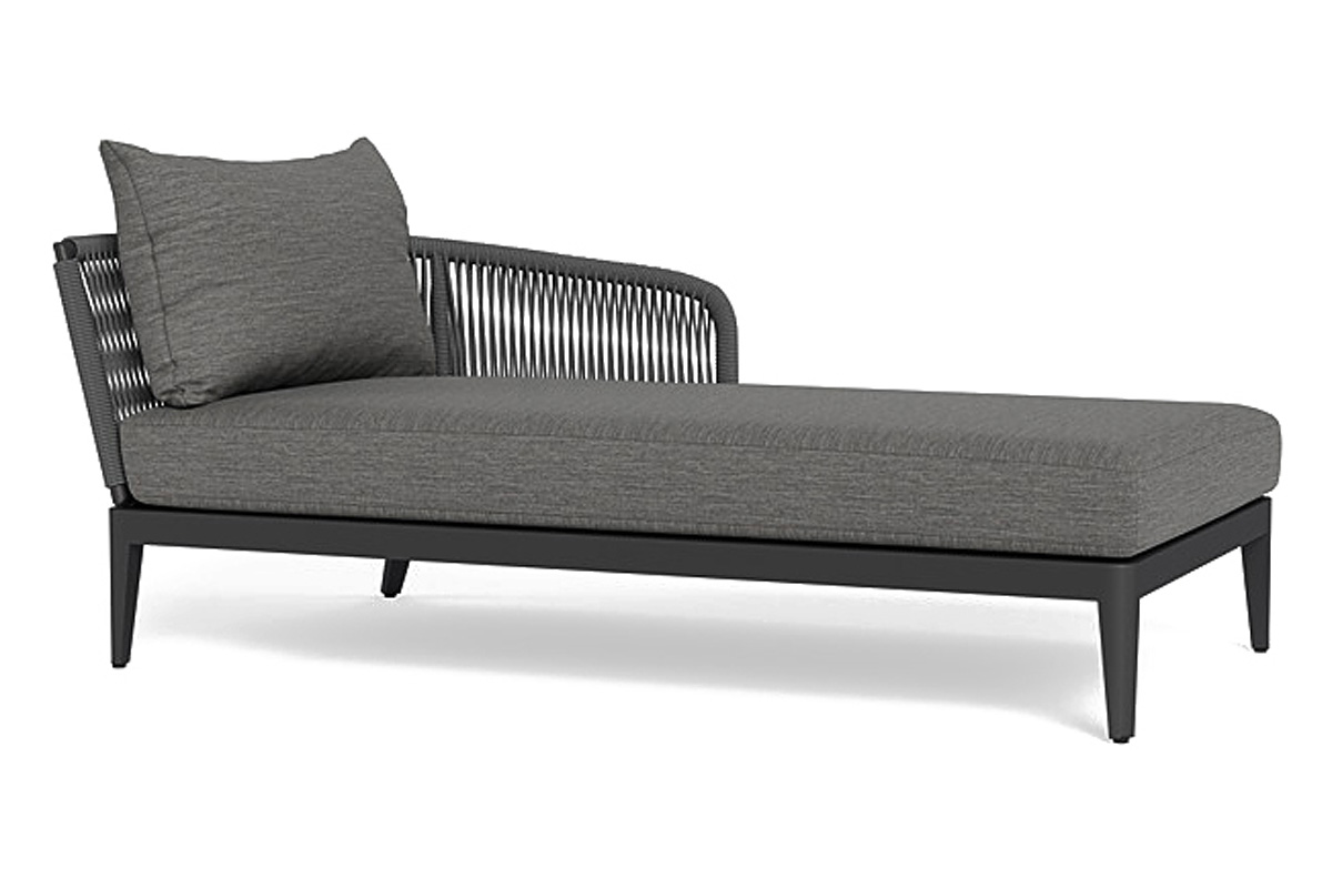 Harbour Hamilton Chaise Right - Aluminum Asteroid, Lisos Piedra