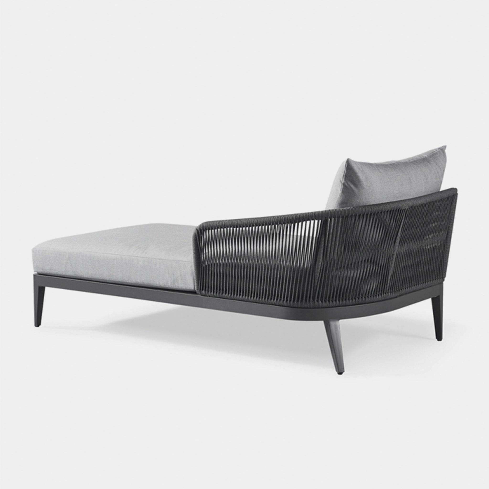 Harbour Hamilton Chaise Right - Aluminum Asteroid, Siesta Indigo, Rope Dark Gray