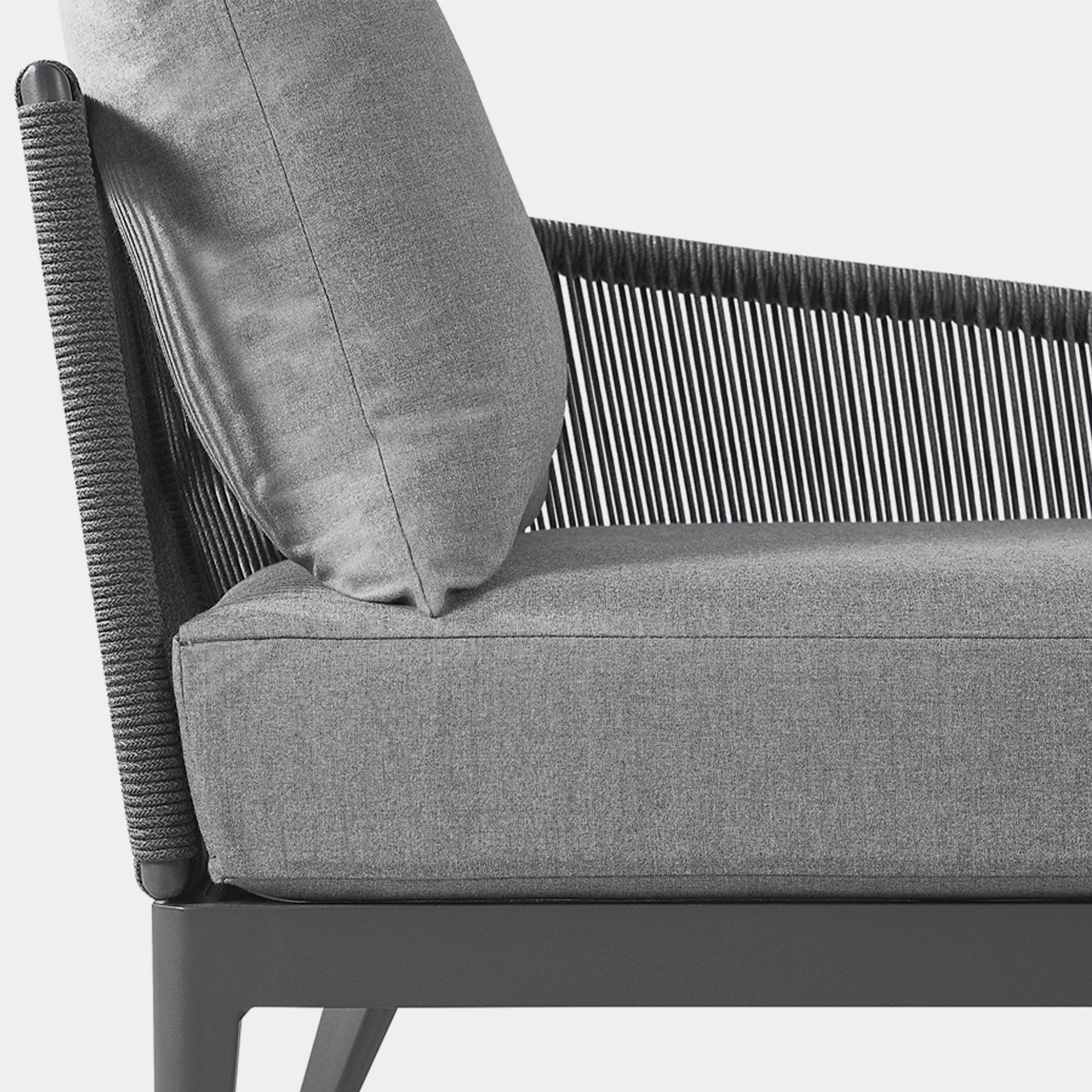 Harbour Hamilton Chaise Right - Aluminum Asteroid, Siesta Indigo, Rope Dark Gray