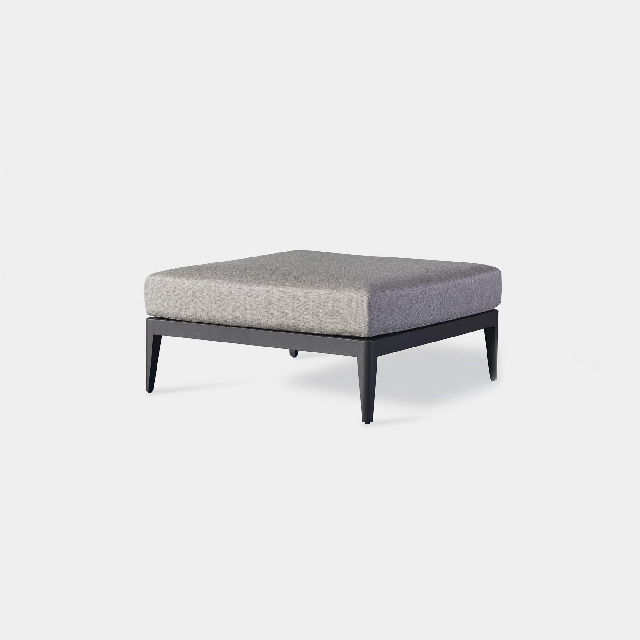 Harbour Hamilton Ottoman - Aluminum Asteroid, Copacabana Midnight